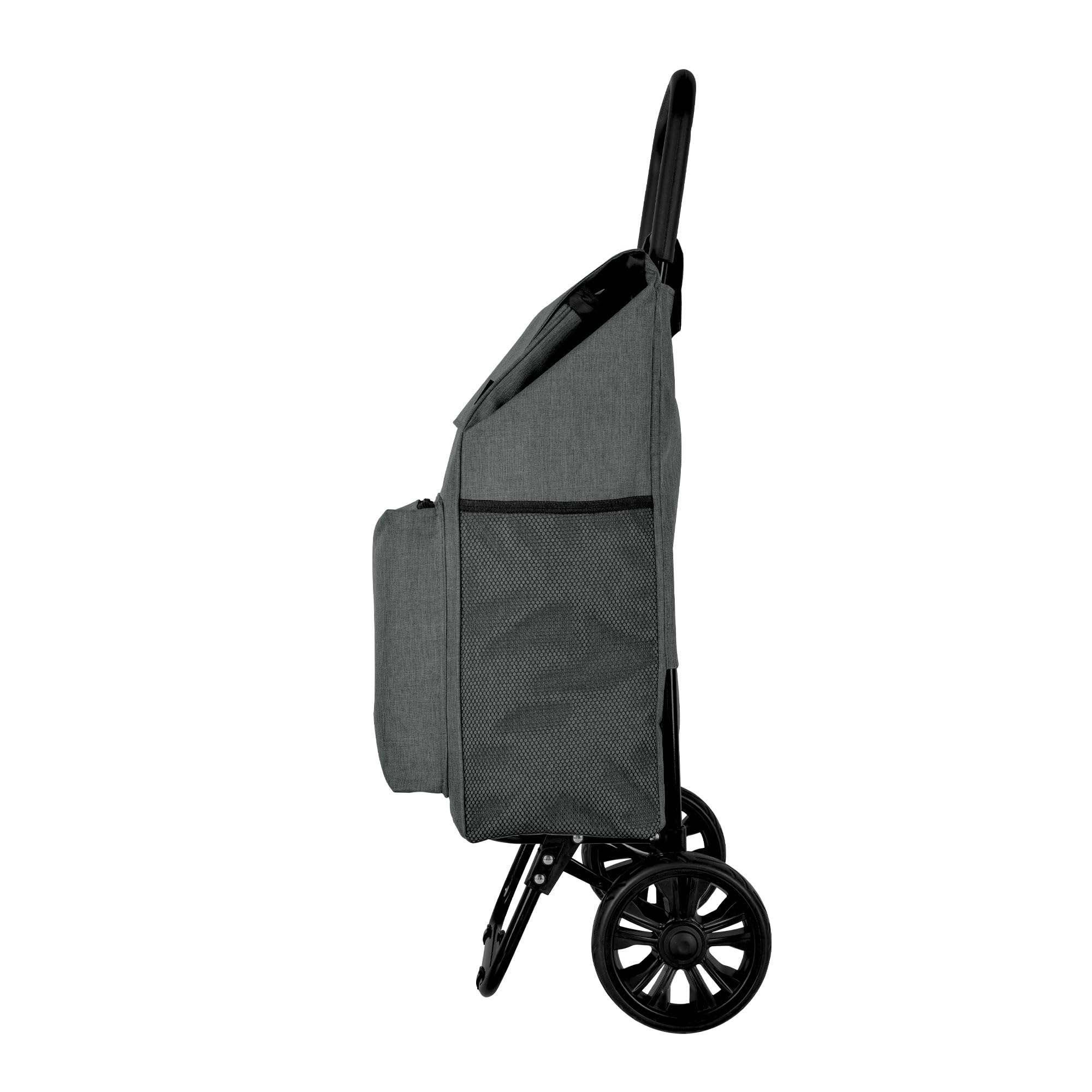 JATA HCAR2504 - Carrello della spesa 2 ruote. 40 litri con sacchetto refrigerante per congelati. Portata fino a 30 kg. Tasche laterali e posteriori. Telaio in acciaio. Leggero
