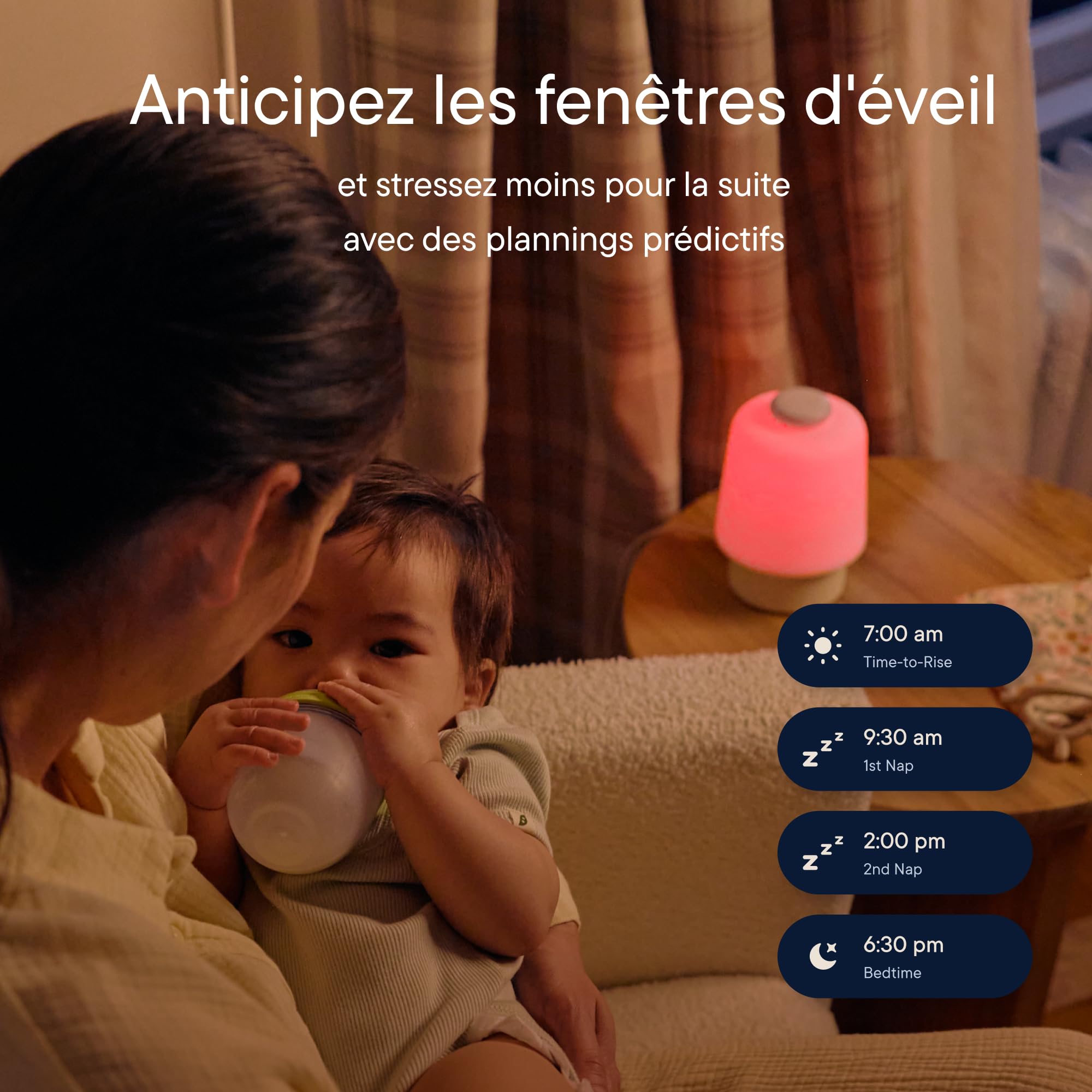 Hatch Baby Machine à Sons et Veilleuse Bruit Blanc pour Bébé, Entraîneur de Sommeil, Réveil Heure de se Lever