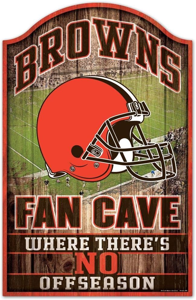 Wincraft NFL Cleveland Browns 05421015 Wood Sign, 11" x 17", Black