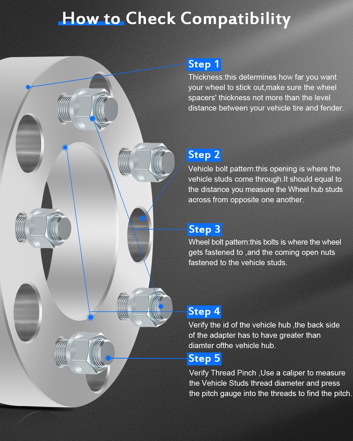 ECCPP 2PCS Change Bolt Pattern from - Key Features