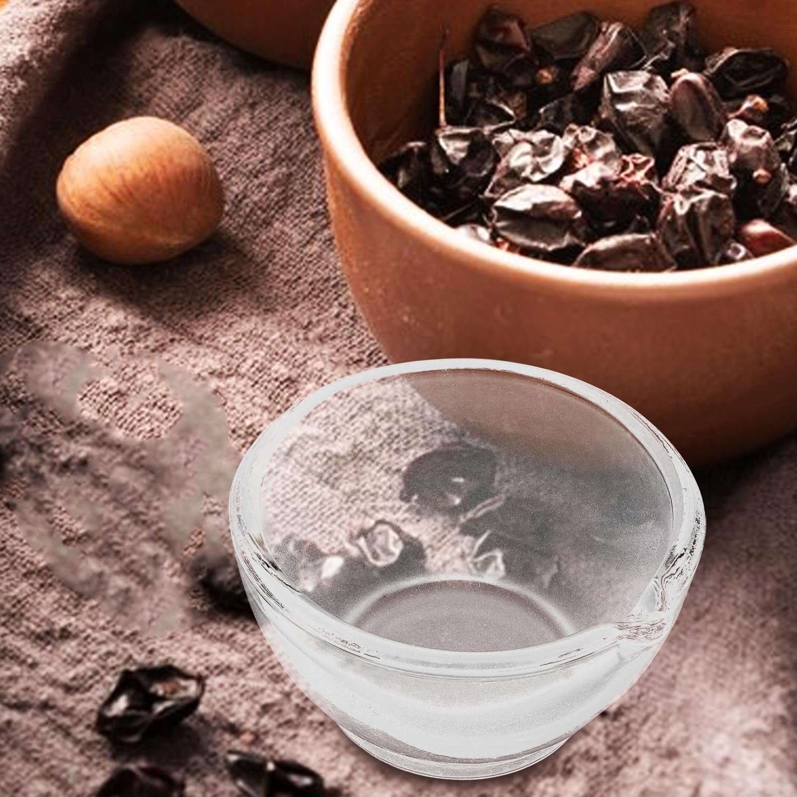 Mortaio di vetro con pestello 60 mm in vetro medicinale ciotola macina per laboratorio e cucina pentola per compresse e polveri chimiche
