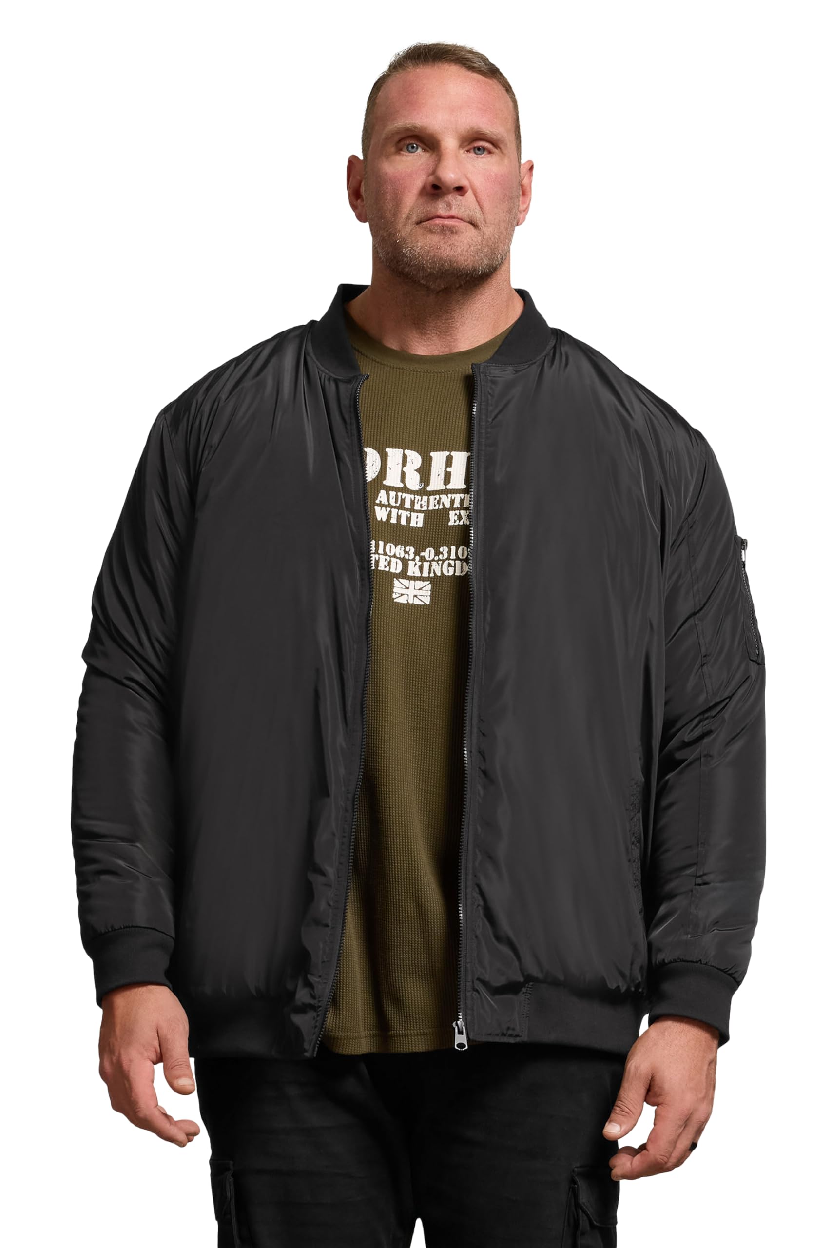 BadRhino Bomber Jacket, Black, Size 5-6Xl, Men