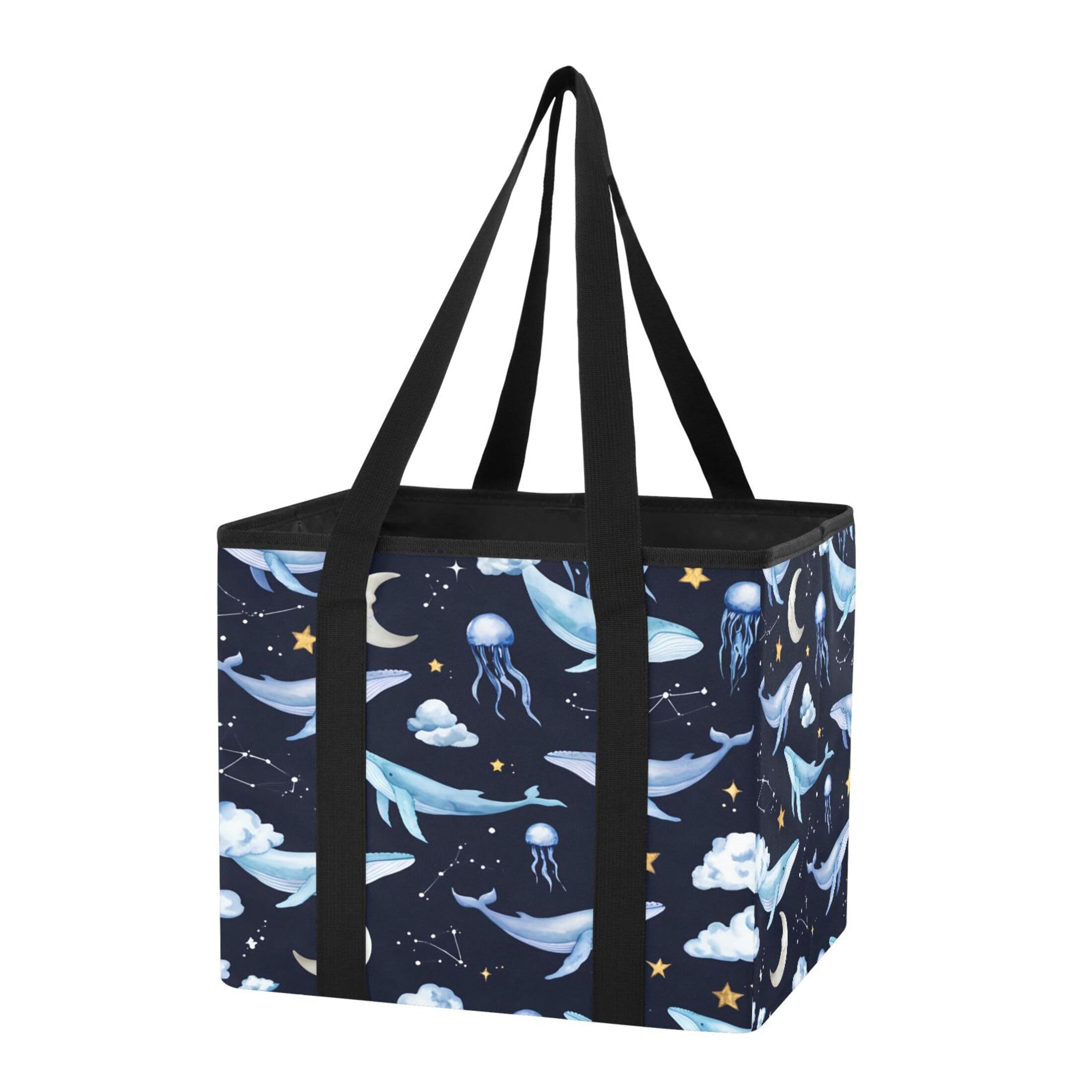 Kutsu Car Trunk Organizer Whales in Cosmos Collapsible Storage Organizers Oxford Car Storage Bin with Reinforced Handles, Non-slip Universal Fit SUV Truck Van, 1 Pack
