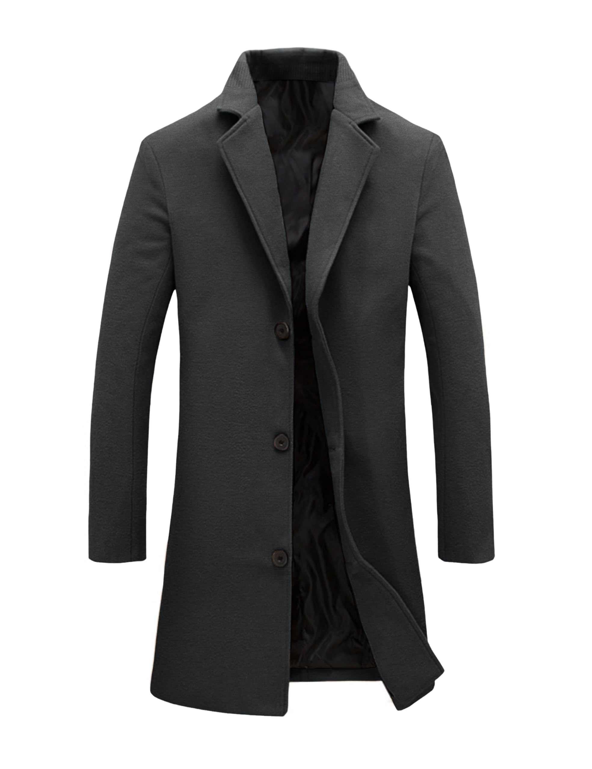 Mens Trench Coat Single Breasted Long Peacoat Overcoat
