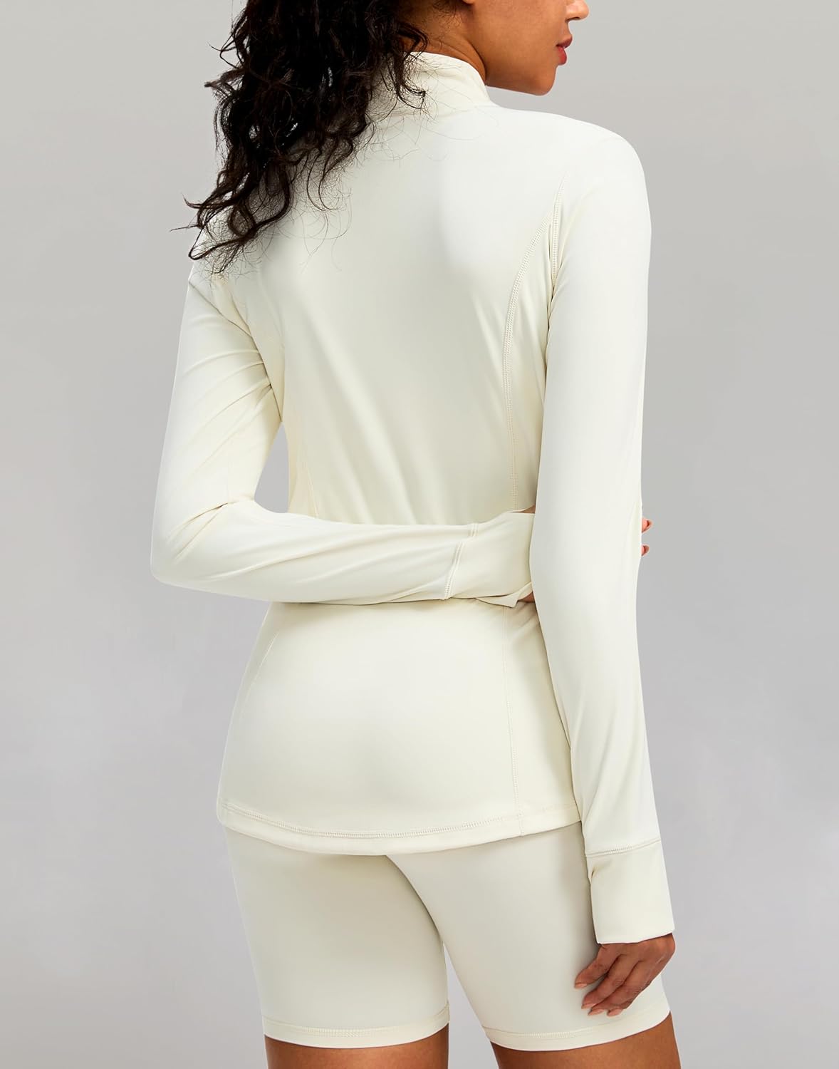 Women's Workout Jackets with 4 Pockets Zip Up Slim Fit Soft Fall Jacket for Yoga Running Athletic - Image 3