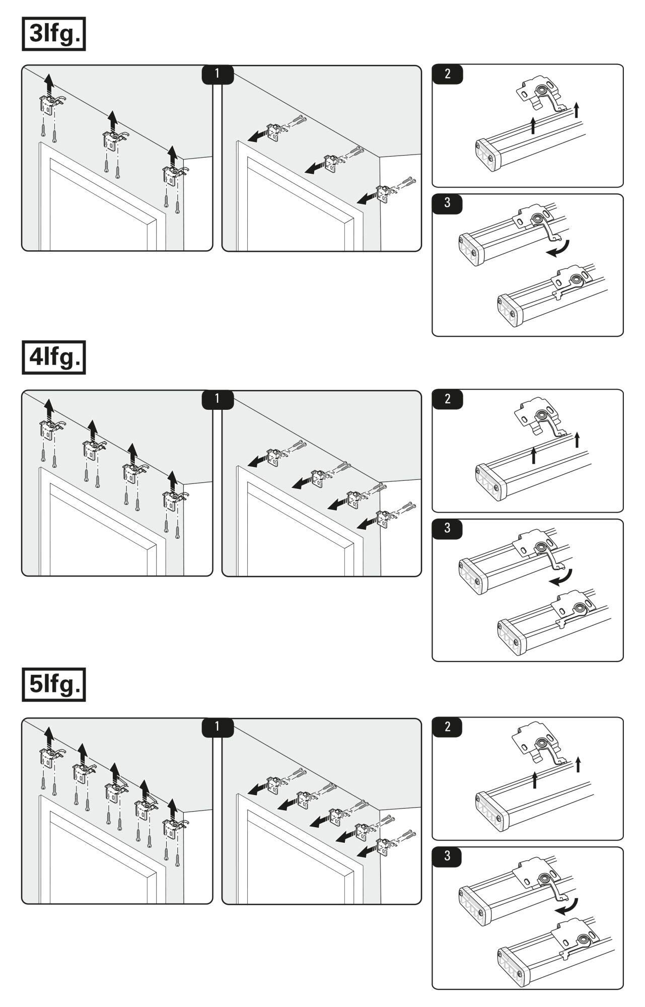 Gardinia Flächenvorhangschiene Komfort Komplett-Set 4-läufig Weiß 225 cm