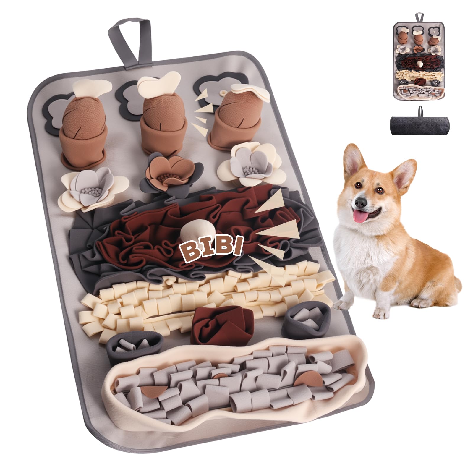 Tapis à renifler pour chiens 80x45cm grand tapis interactif de fouille