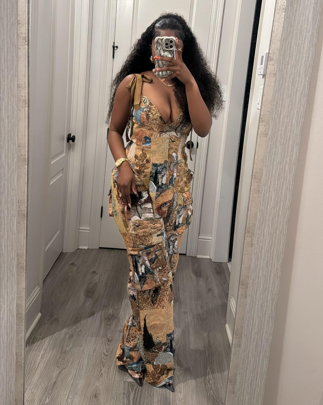 knowfashionstyle Sexy 2 Piece Sets For Women Going Out Sleeveless Croset Top And Wide Leg Pants Set Party Birthday Outfits - Image 4