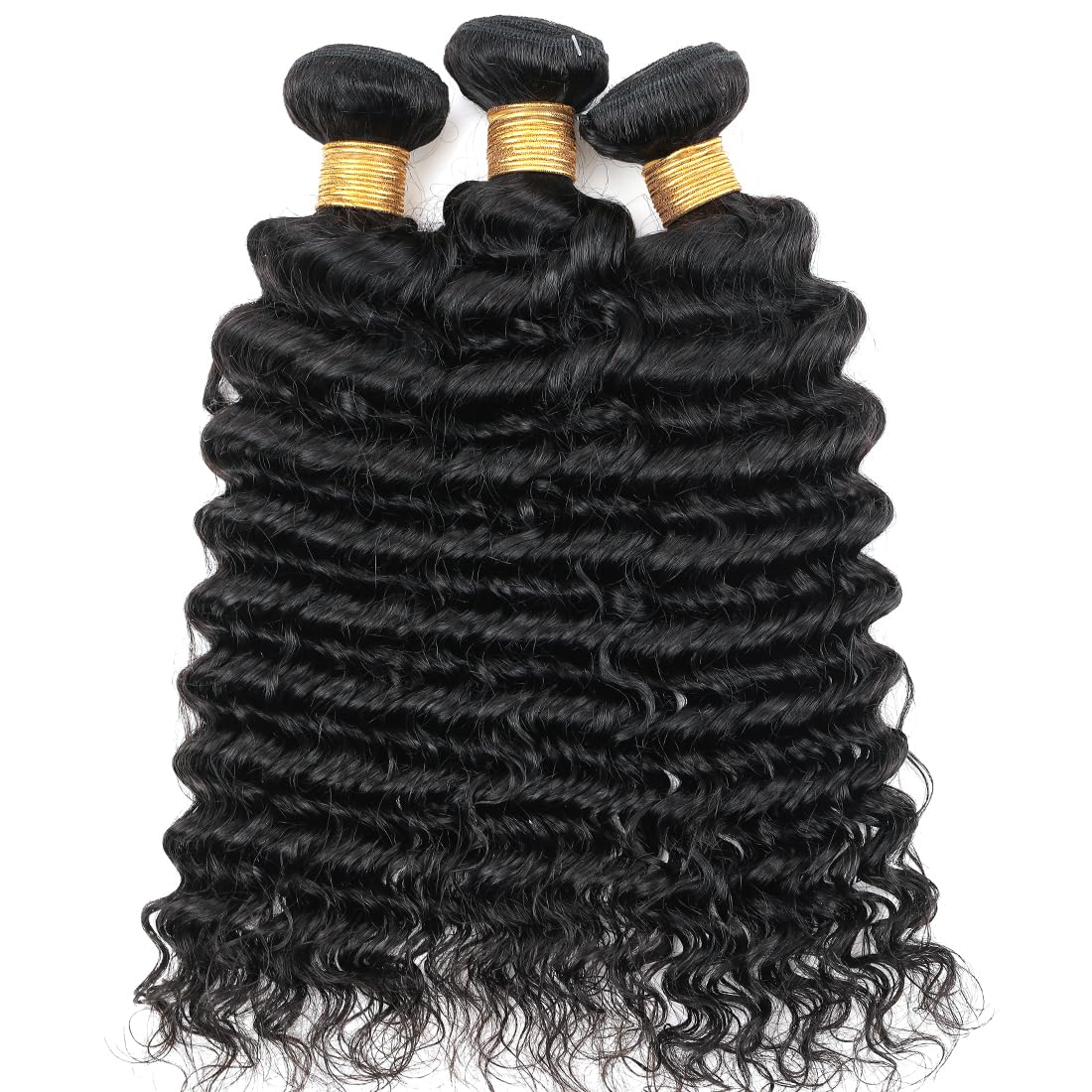 Human Hair Bundles Brazilian Deep Wave One Bundle 14inch 100% Unprocessed Virgin Human Hair Deep Wave Quick Weaves Raw Bundles Deals Natural Black