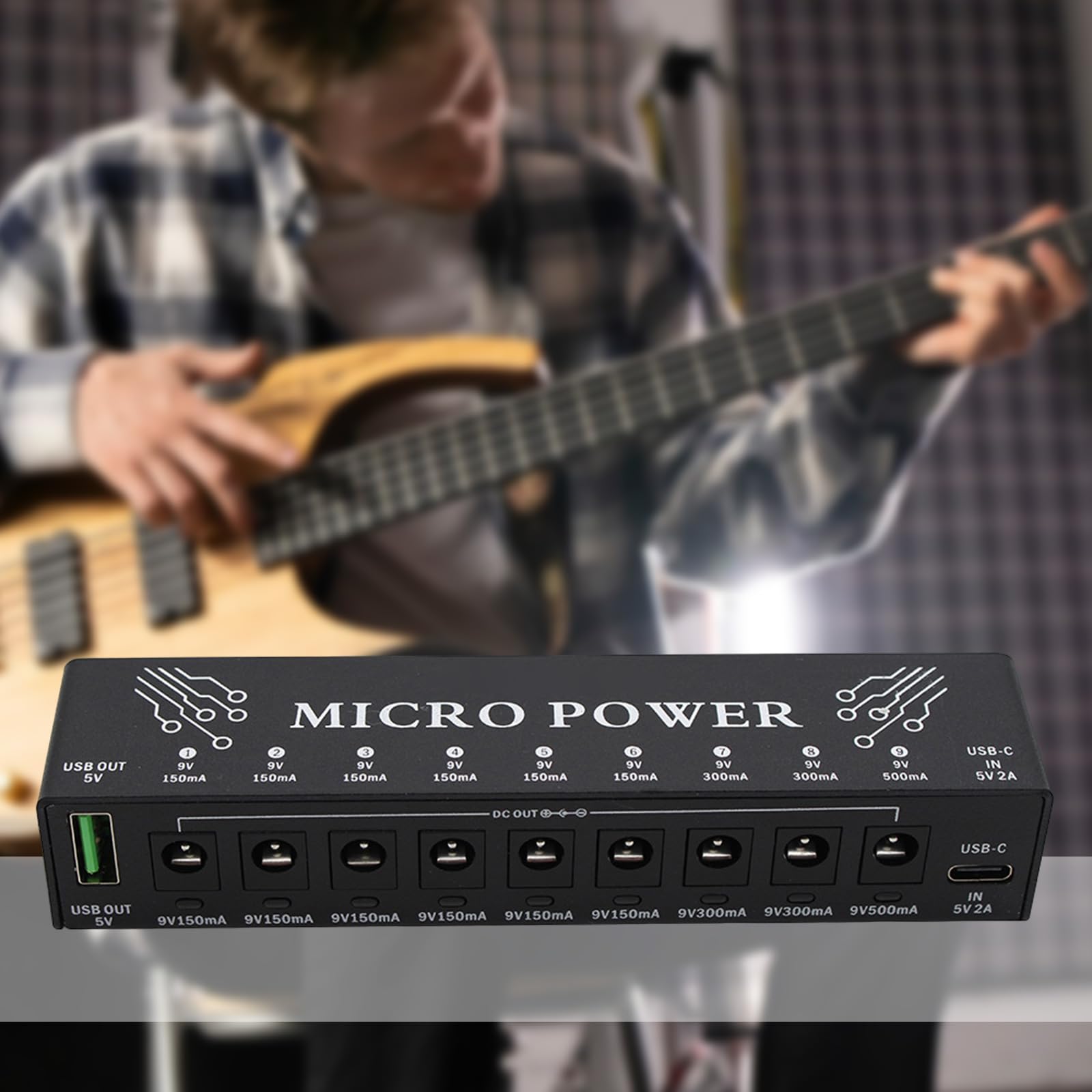 9 Ausgänge Einstellbare Spannungen Netzteil Für Mehrere Effektpedale Kompakt Leicht Für Gitarrenstudio Ausrüstung Studio Qualität Netzteil Mit Mehreren Ausgängen