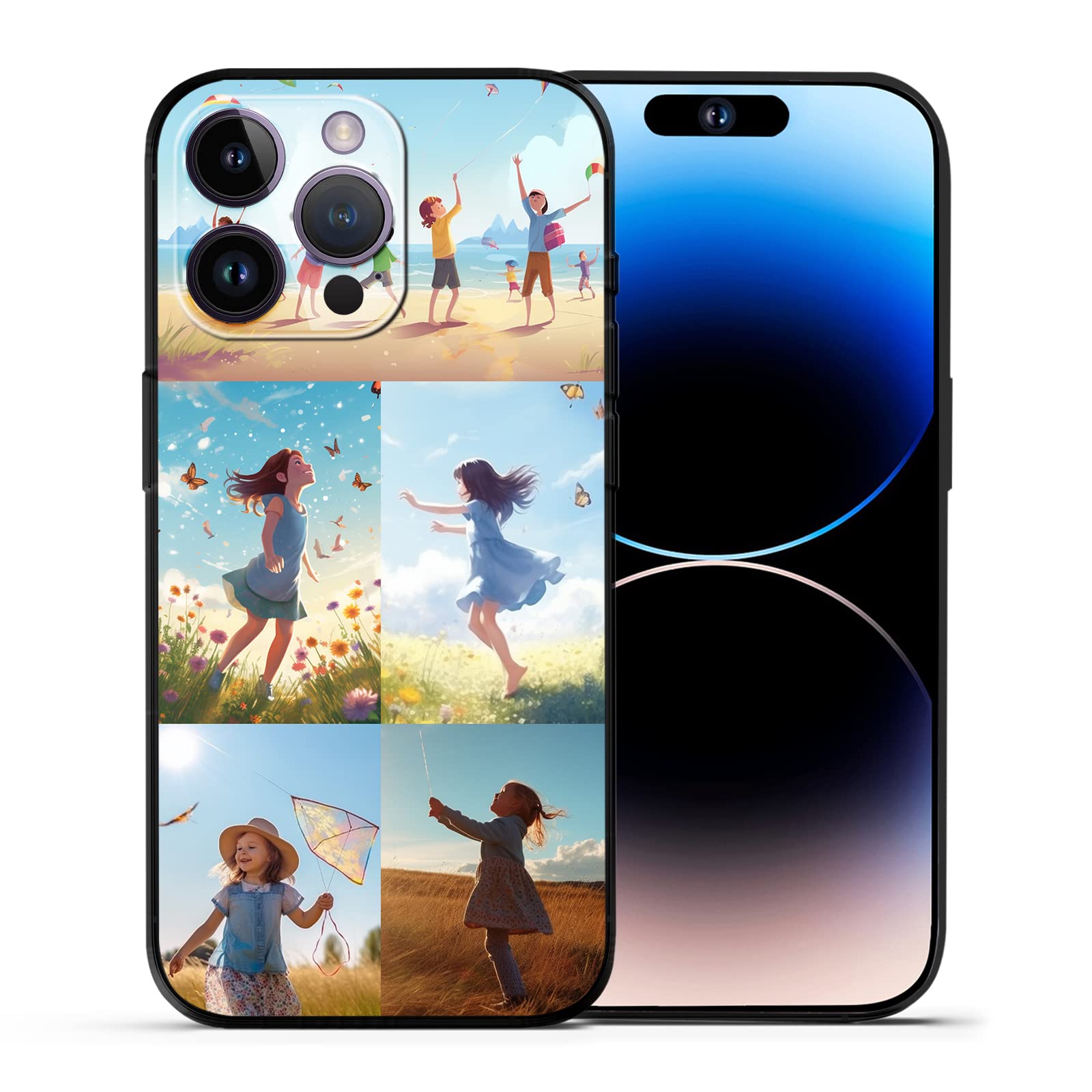 ABCJOJO Custom Photo Phone Case for iPhone 17 16 15 14 13 12 11 Pro Max Mini Xr Xs,Made in USA,Custom Personalized Picture Phone Case,Black TPU Soft