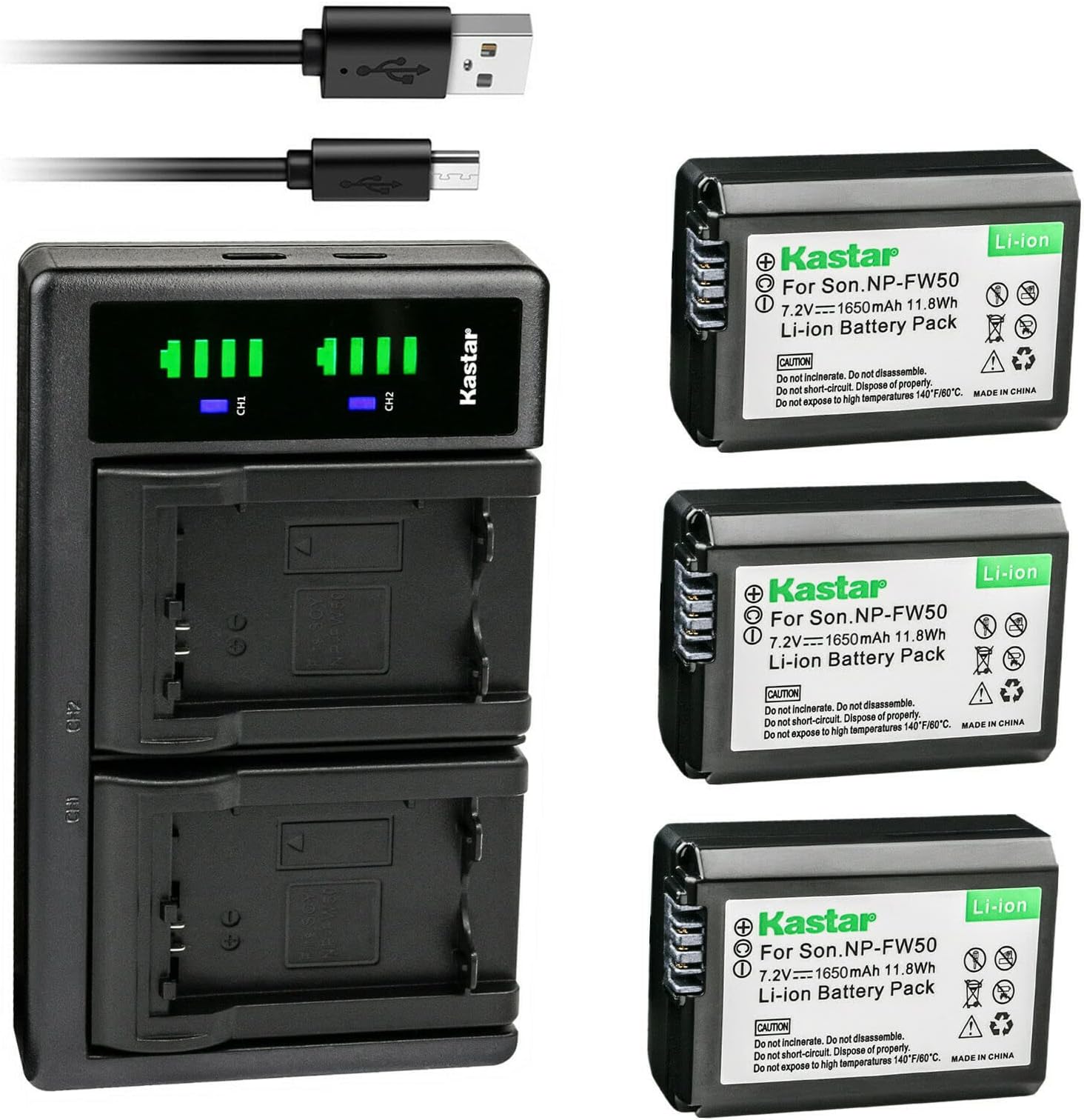 Kastar Wall Charger For Sony NP-FM50 / FM55 Batteries - Compatible With DCR-TRV17, TRV20, TRV230 Cameras