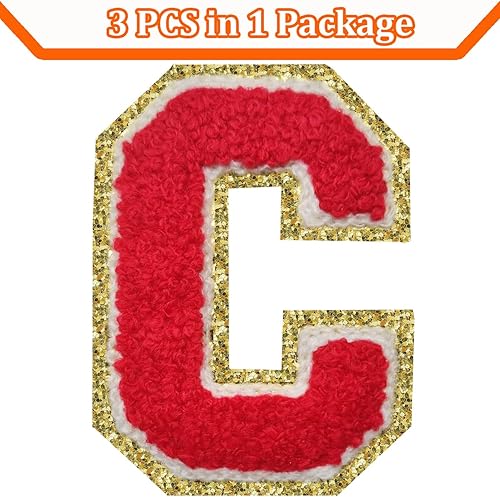 Miniatura 154 de Parches de letras termo-adhesivas de felpilla para chaquetas, parches de letras universitarias con brillantina para planchar en la letra azul A