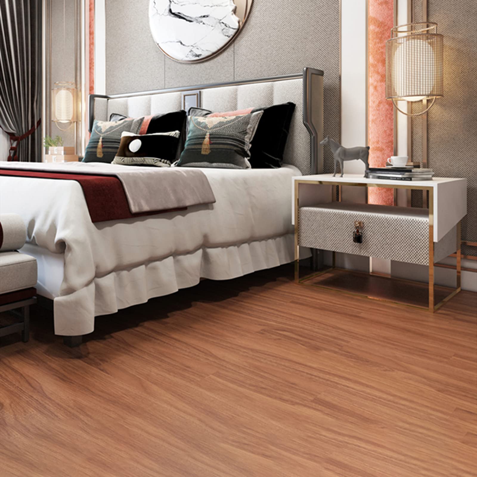 Suelo Vinilico Autoadhesivo Losetas Vinilicas Tarima Flotante para Suelos Parquet Laminado para Suelo Vinilico Click Piso De Autoadhesivo(Size:3sqm,Color:W59)