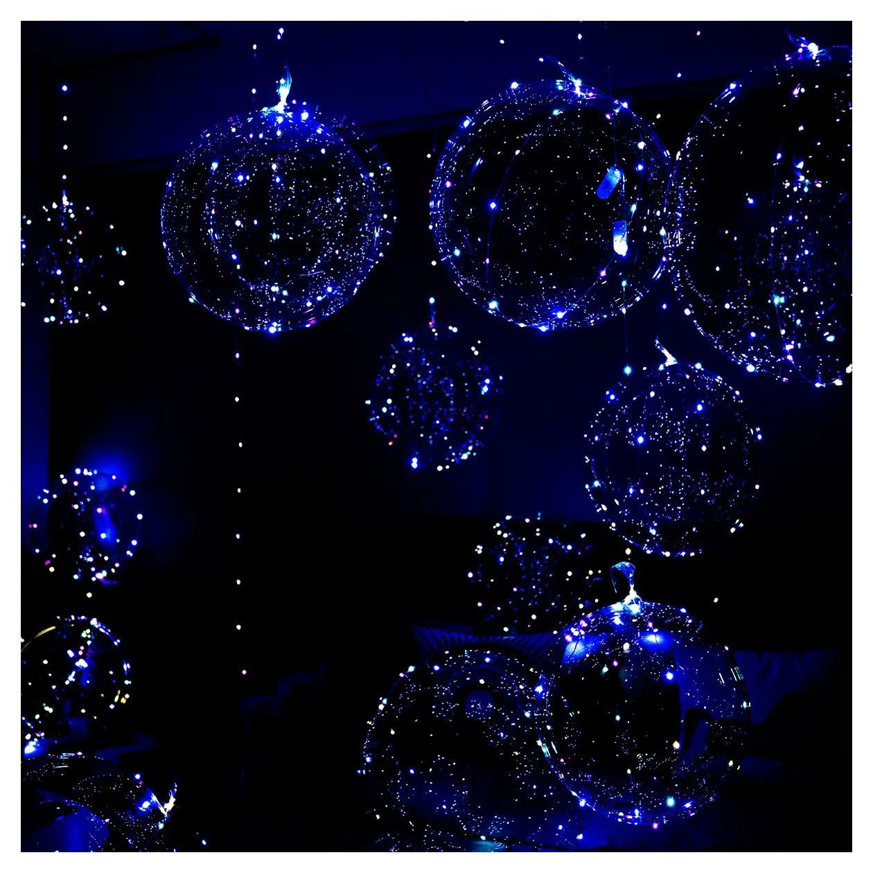 18 Packs Light Up Led Balloons, Cell Battery included 3 Modes Flashing,18 Pcs String Lights and 18 Pcs Clear Balloon, Perfect for Birthday Wedding Decorations (4 Colors)