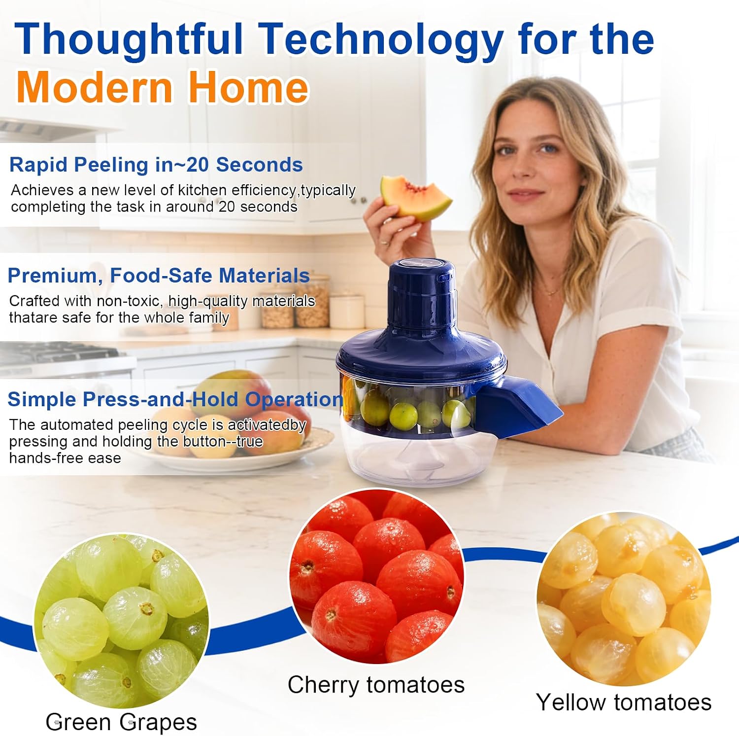 New Electric Garlic Peeler Machine, Electric Grape Peeling Machine, Automatic Peeler Skin Remover Tool for Garlic, Cherry Tomatoes, and Small Fruits