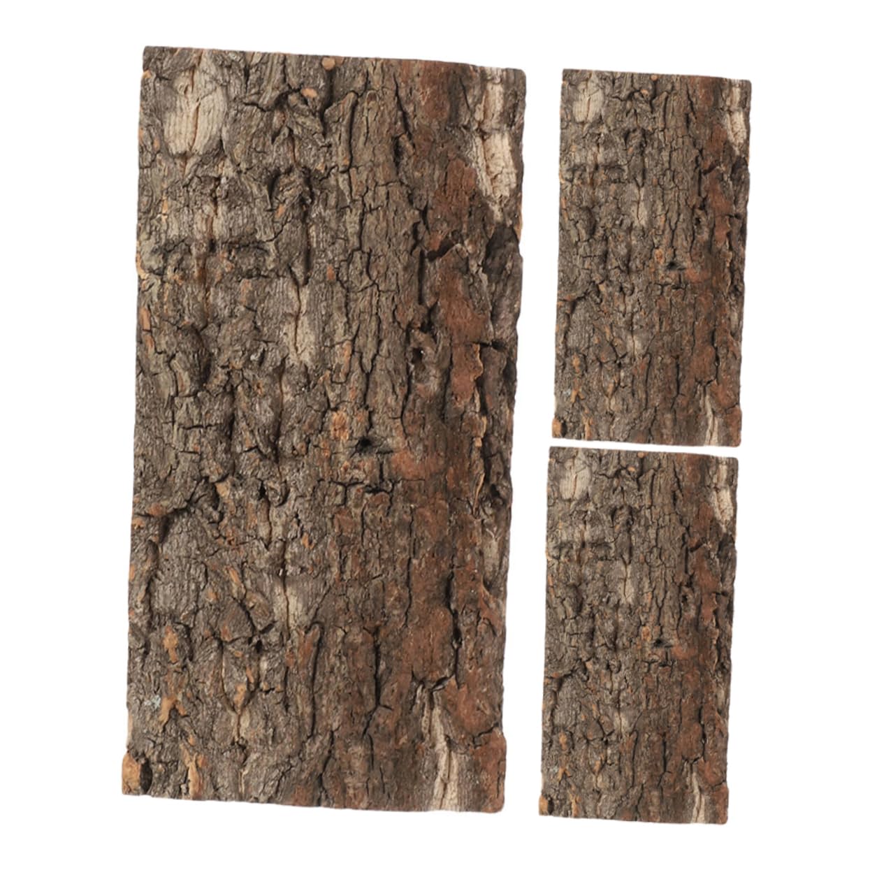 VANZACK Cork Bark Reptile Background Board 3pcs Natural Habitat Decor Real Bark Material Reptile Tank Decor Turtle Platform