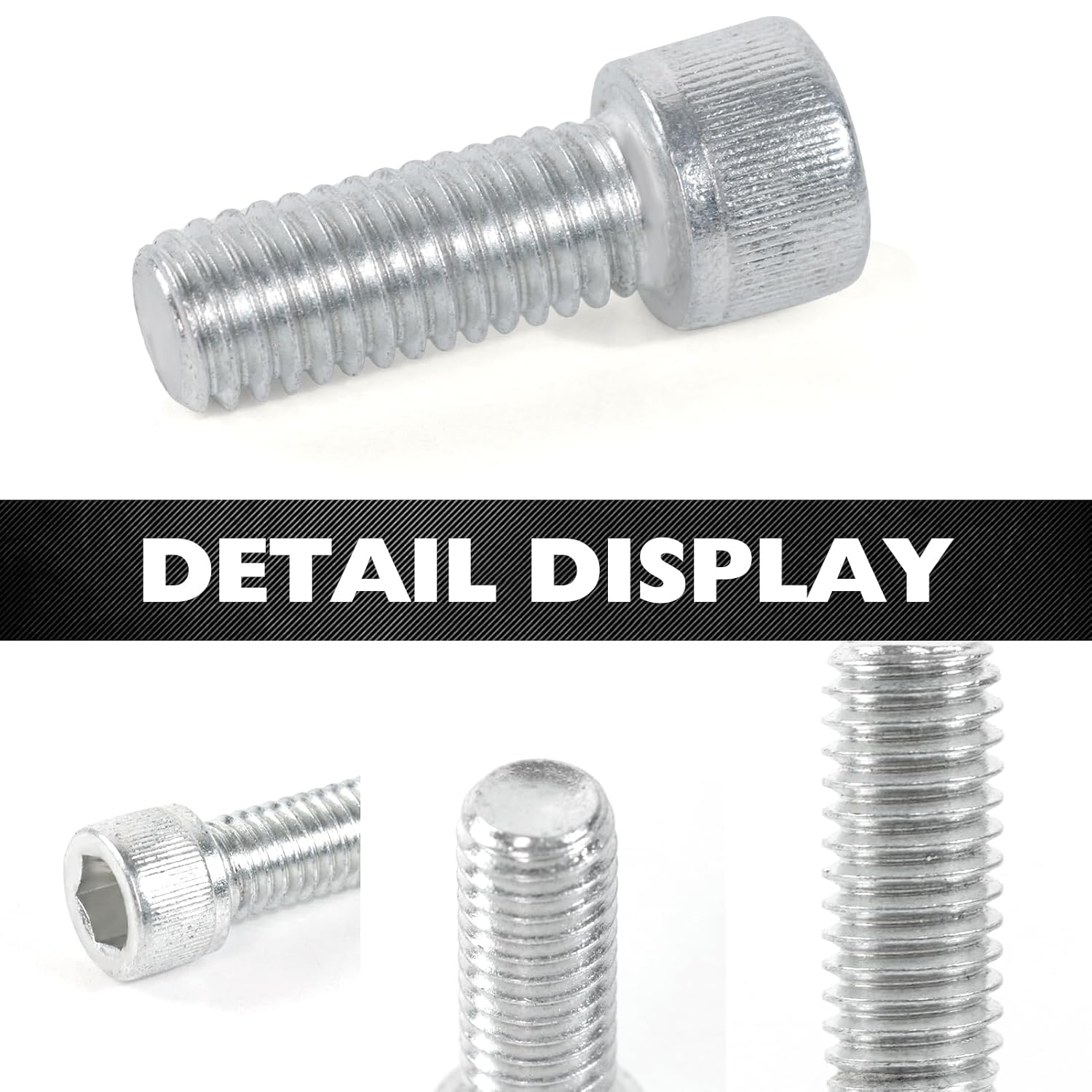 Exhaust Header Bolts and Washers Kit 1” 3/8-16 Compatible with Ford Small & Big Block V8 Engines 260 289 302 351W 351C 352 390 428 429 460 FE 5.0L Mustang Header Stud Kit Bolts Valve Cover