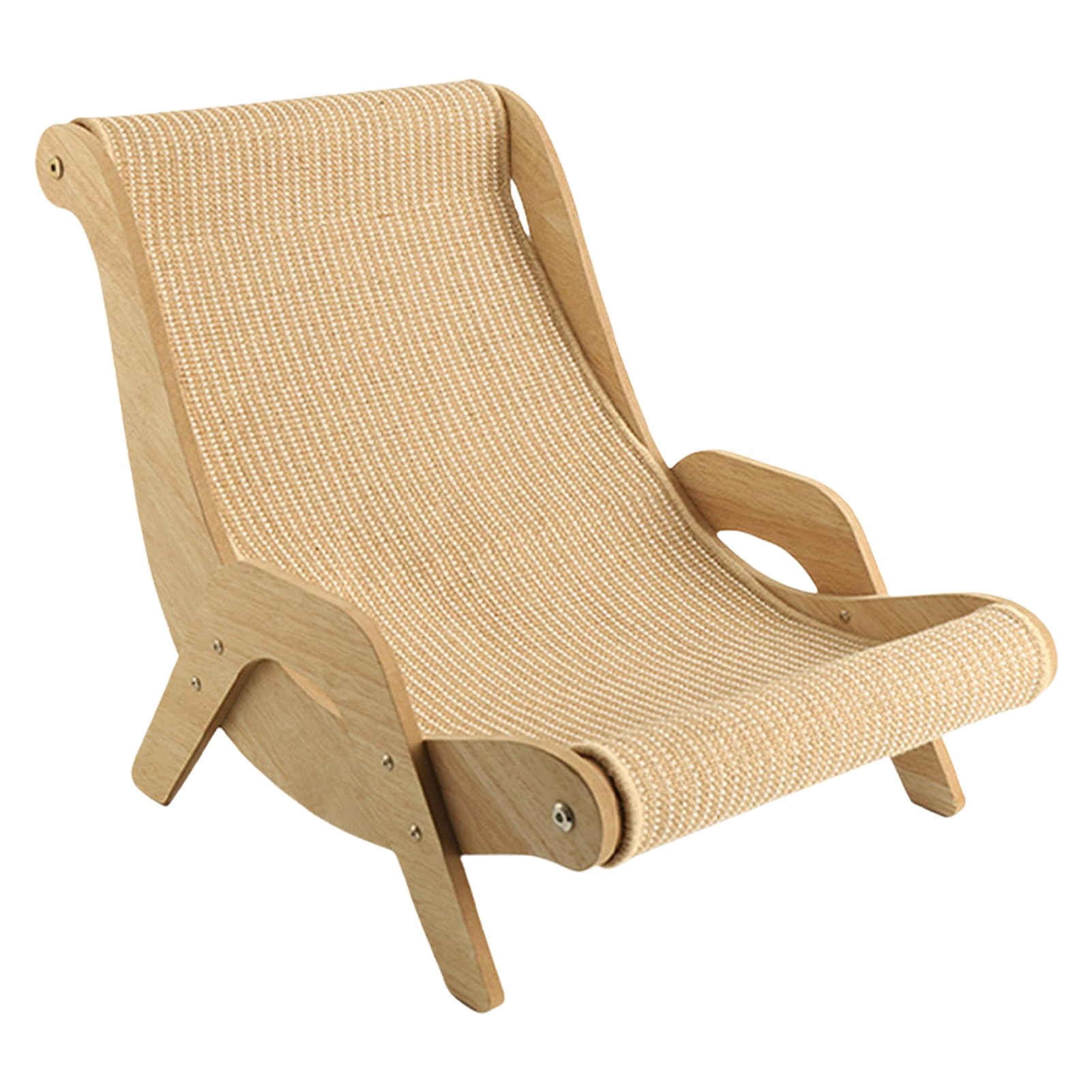 Demaxiyad Cat Sisal Chair, Wooden Cat Scratcher Lounge Chair, Pet Bed Sofa, Wear Resistant Scratching Pet Bed Pad, for Furniture Protection And Kitty Training