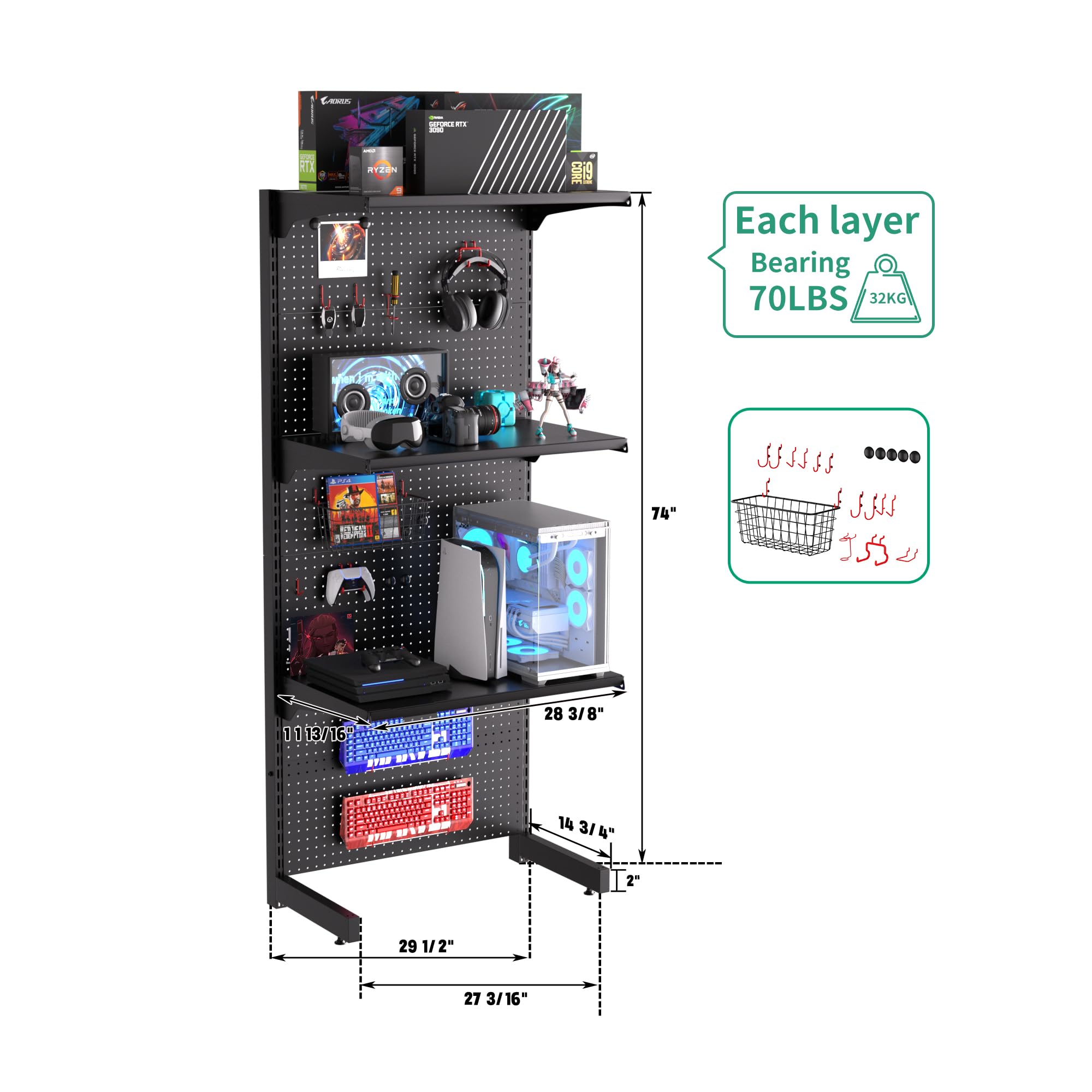 Amazon.com: JWX Multi-Functional Free Gaming Standing Pegbaord