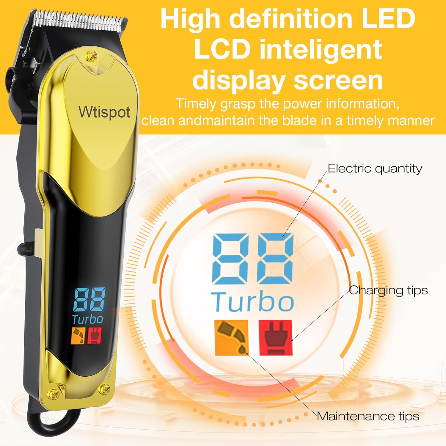 Hair Clippers Set for Men,Hair Clipper Trimmer with LED Display, Professional Cordless Hair Clipper Shaver Beard Trimmer, Hair Cutting Machine for Men, Holiday Gift for Father's Day Gift(with Apron) - Image 3