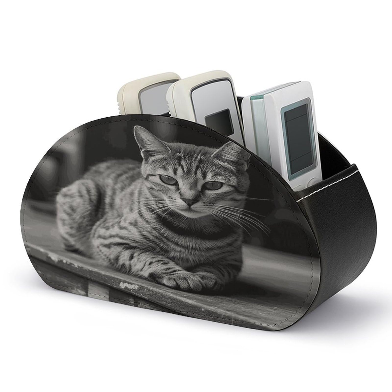 Btcowzrv Style A Gray Cat Remote Control Holder With 5 Compartments