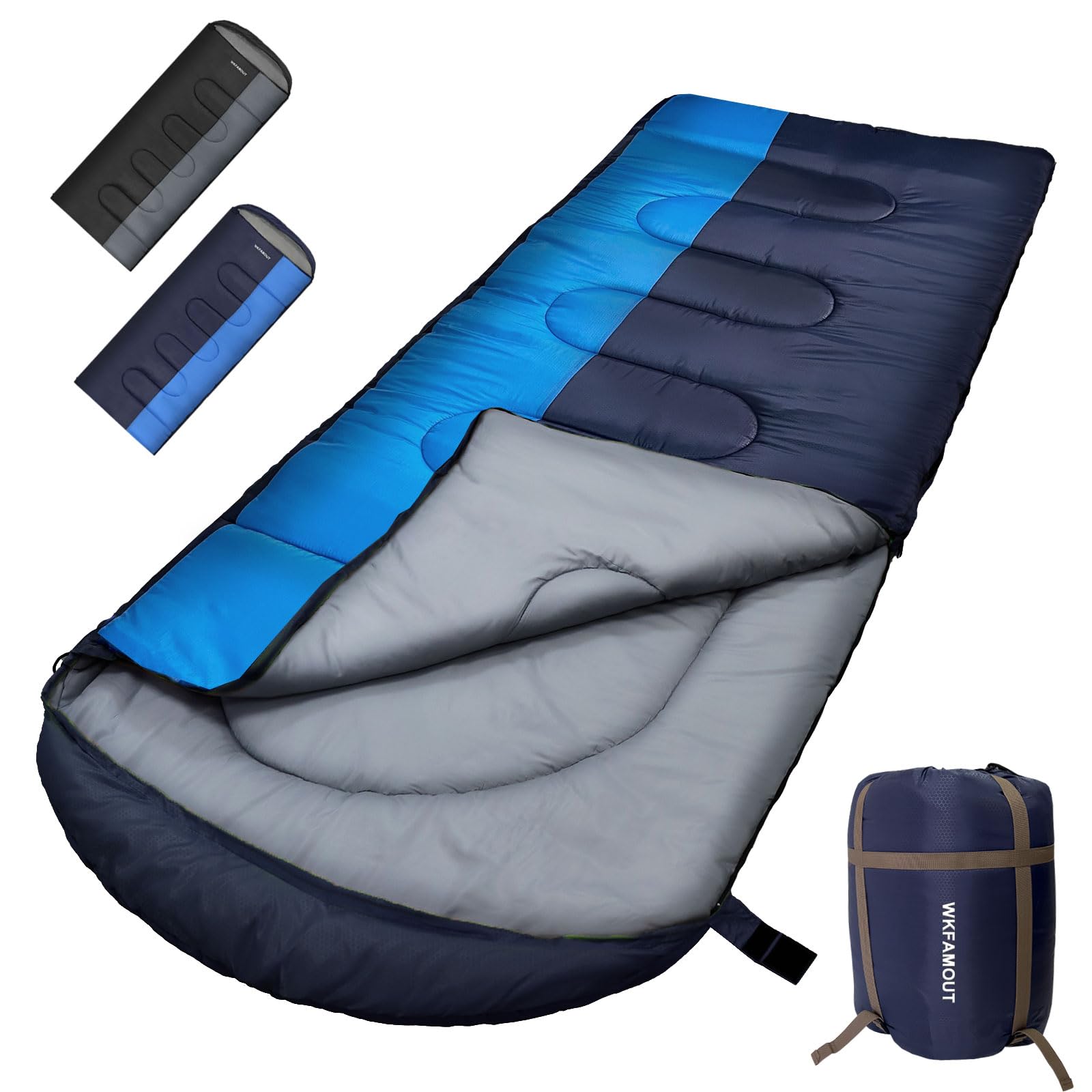 XL 10 Grados Saco de Dormir para Adultos Lavable a Máquina con Bolsa de Compresión para 3-4 Temporadas Camping Senderismo Outdoor Multicolor