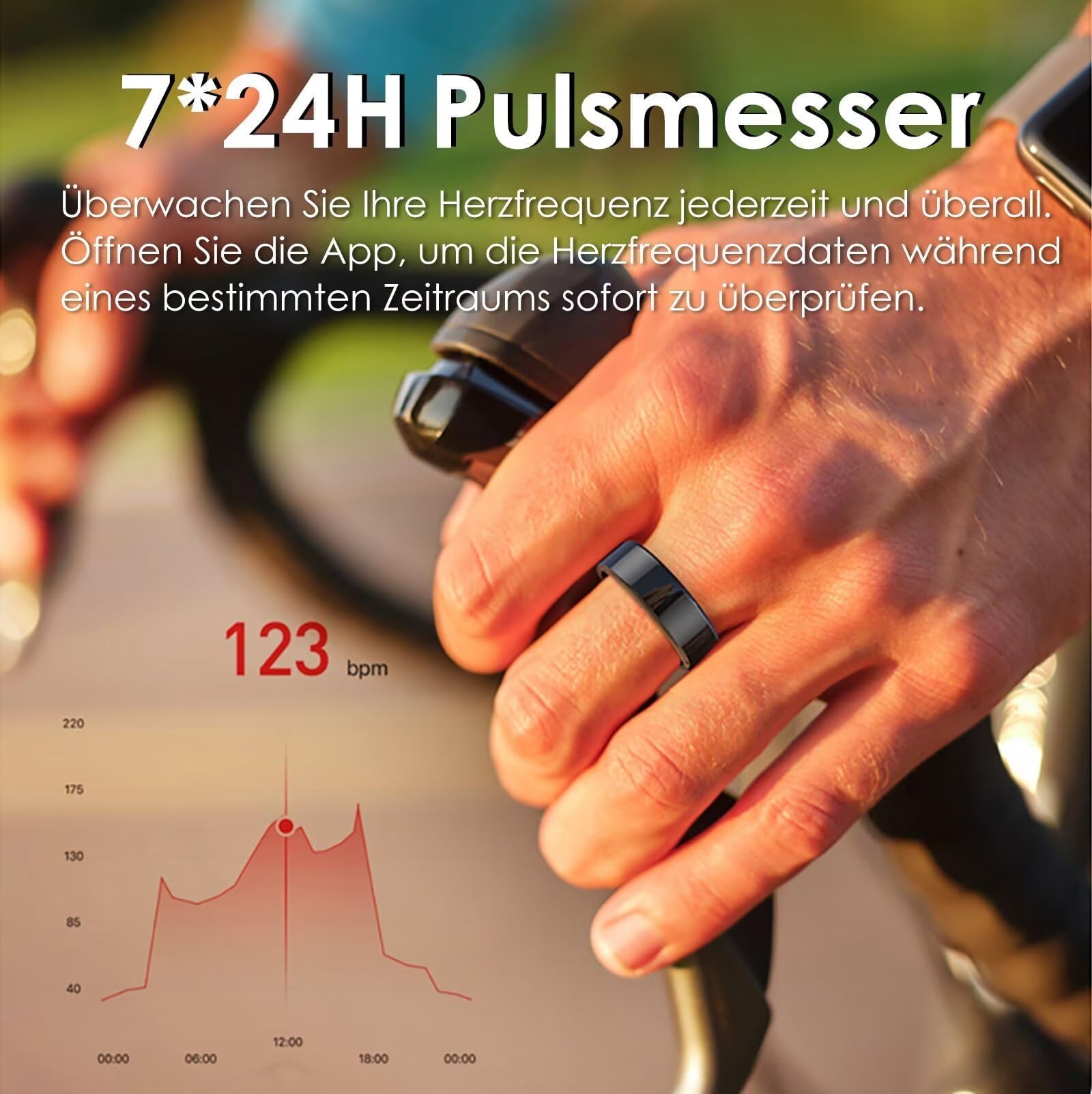 Smart Ring Android Smarring for Herren Damen Fitness Tracker Ring Sonntracker Smartring Fitness Ring Contapassi Fitness Tracker Fitness Tracker IOS Frequenza Cardiaca Sport Anello Salute Nero Oro Rosa