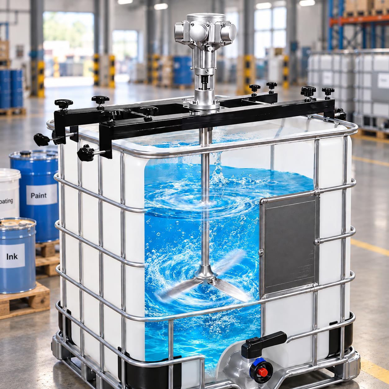 Agitador de Aire IBC con Palas Plegables Inox hasta 1000 L 3Cylinders