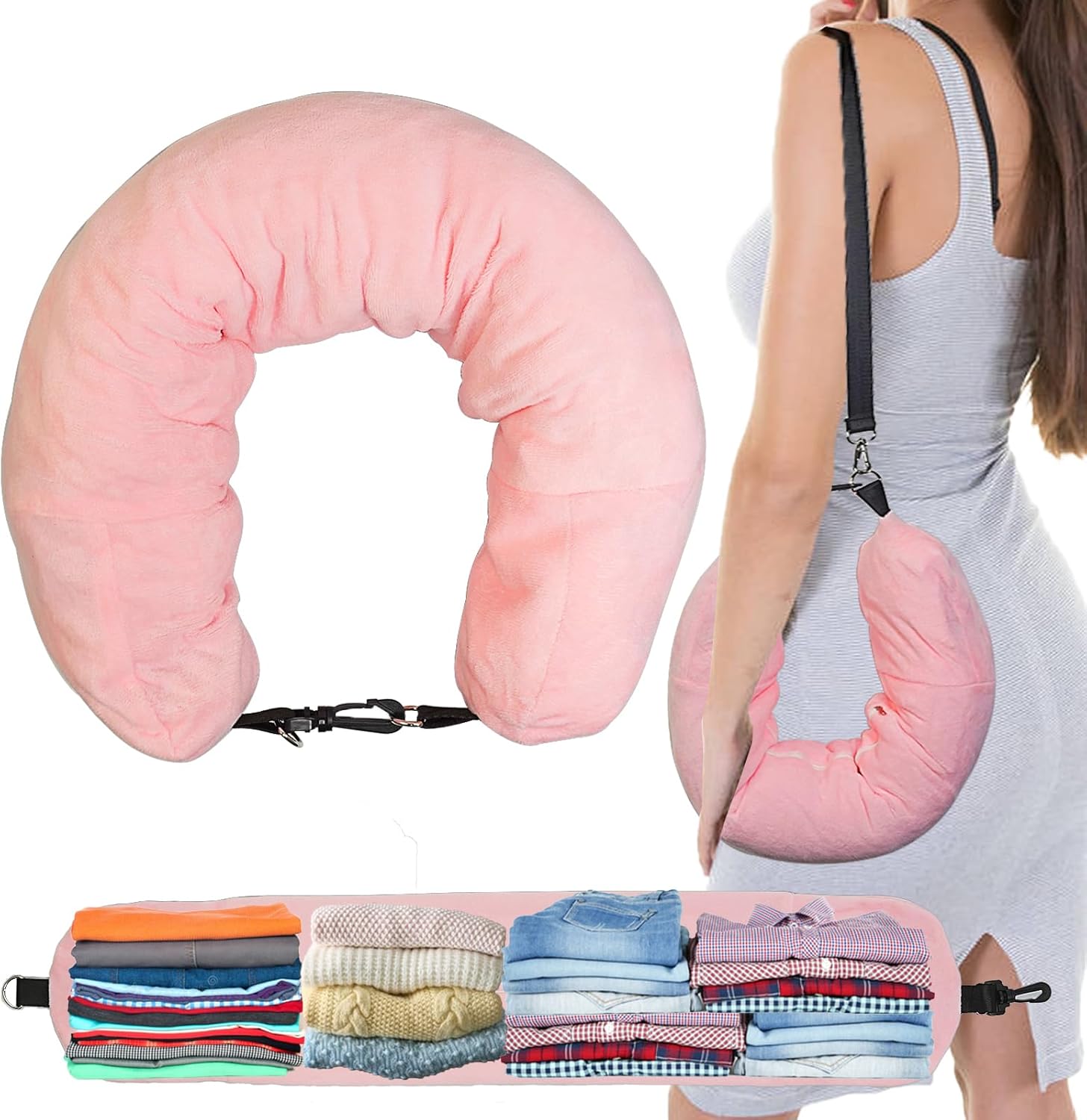 S-SNAIL-OO 1/2PCS Travel Pillow Stuffable with Clothes As