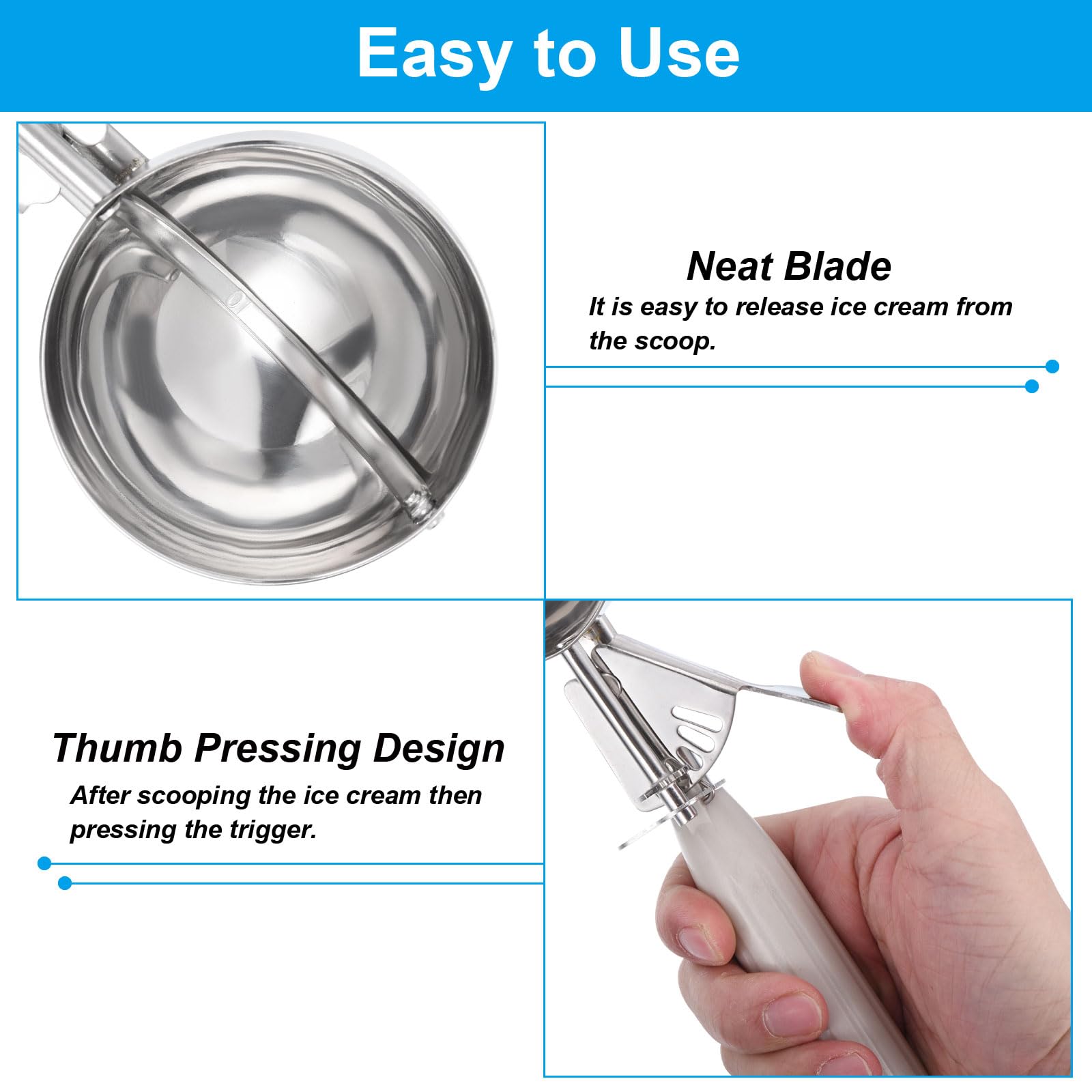 PATIKIL 3.2 Ounce Ice Cream Scoop with Trigger - Image 4