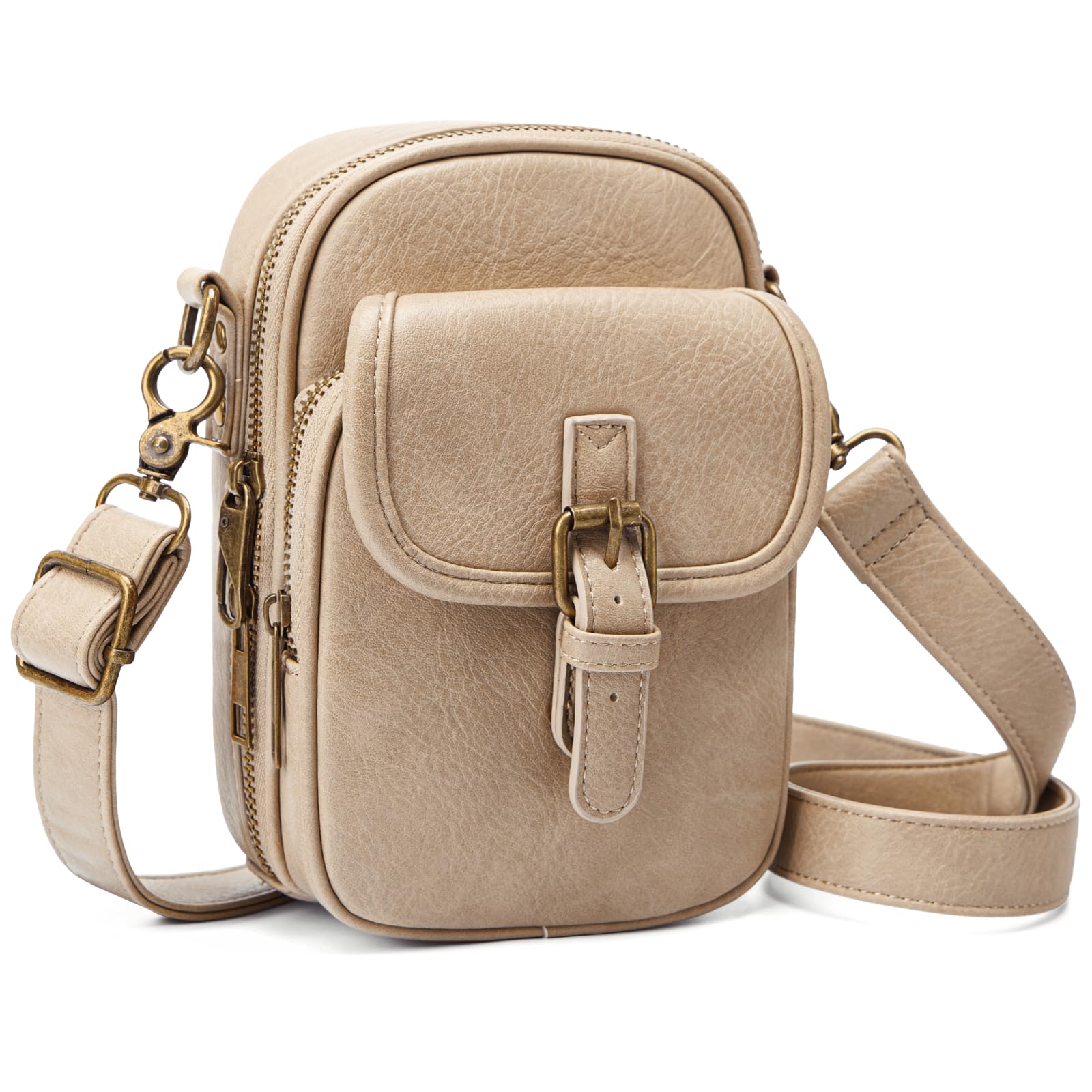 Small Crossbody Cell Phone Purse for Women Vintage Mini Crossbody Bag with Card Slots, Vegan Leather Phone Wallet Pouch