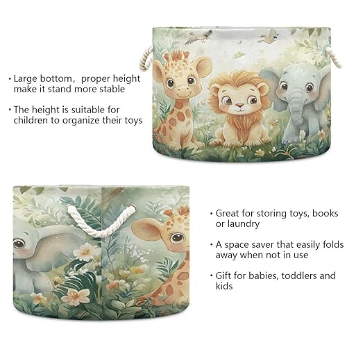 Miniatura 9 de Cesta de almacenamiento redonda grande  Organizador de lona con revestimiento de lona de sirena colorida, contenedor de almacenamiento de juguetes