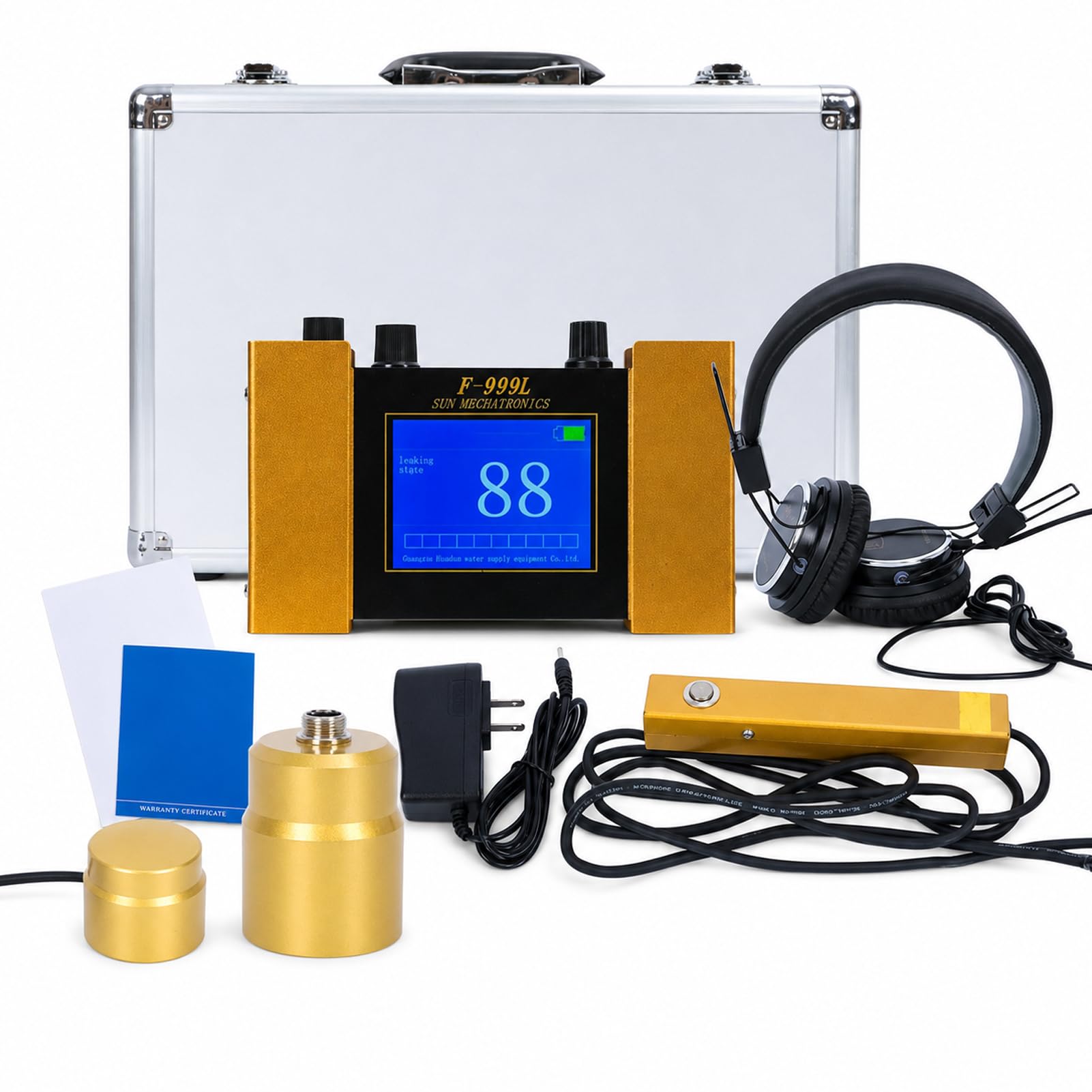 Detector de Fugas de Agua Geófono Electrónico con LCD