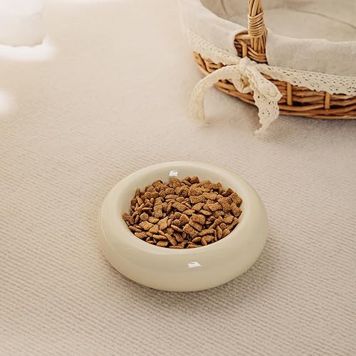 Miniatura 6 de Cuencos para gatos de 6.1 pulgadas, cuenco de cerámica de 7 onzas para gatos, cuenco para aliviar la fatiga de bigotes, antivómitos, protege la