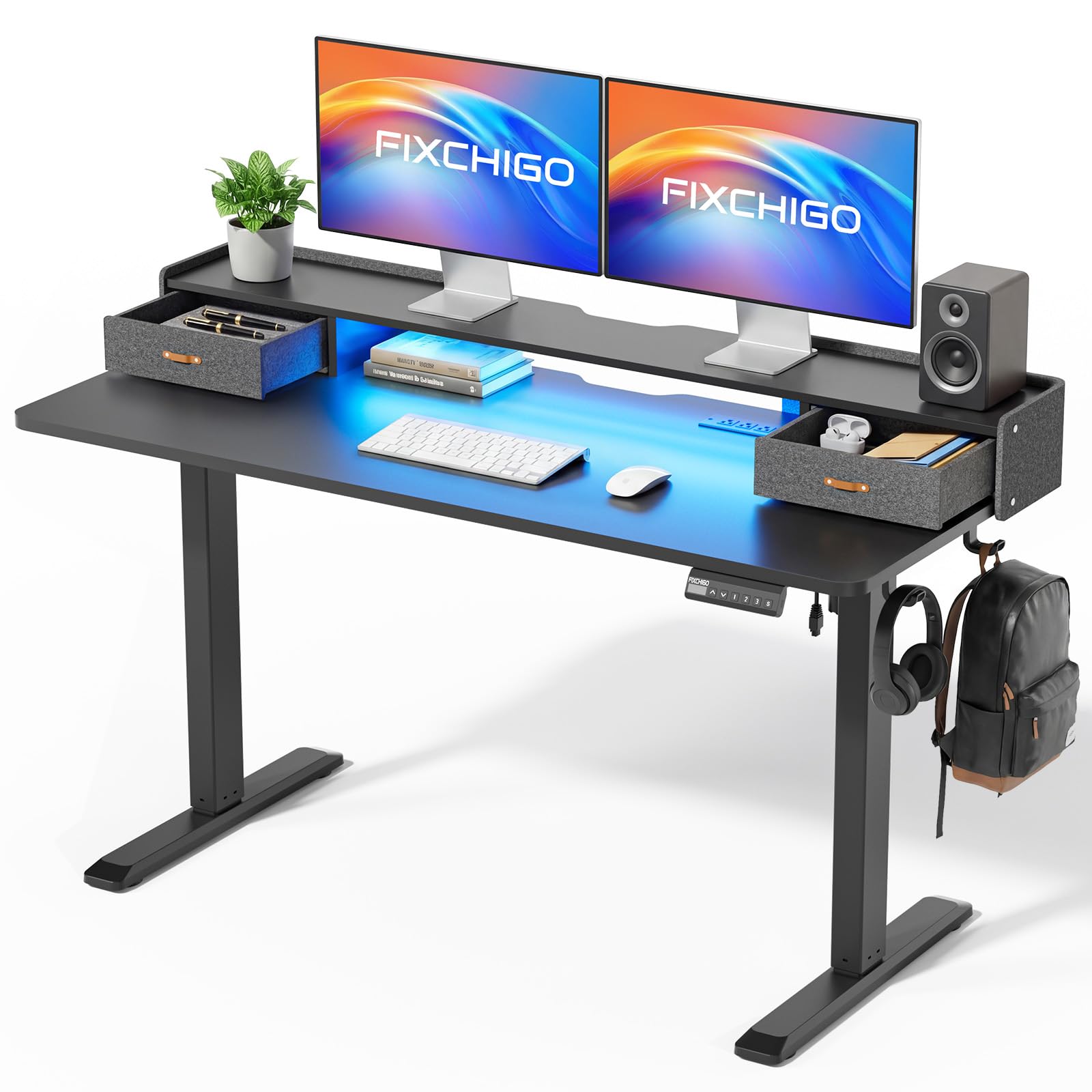 Amazon.com: FIXCHIGO Electric Standing Desk with Drawers, 55 Inch