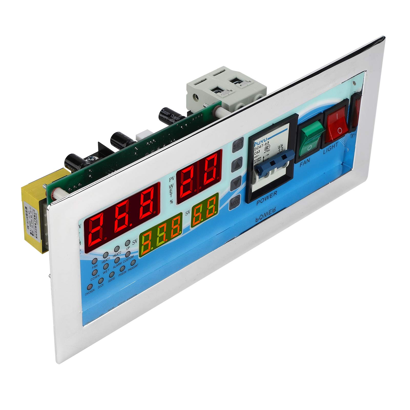 Regolatore Automatico per Incubatrice per Uova Termostato Digitale per Incubatrice in Plastica da 180 a 240 V da 32 a 104,9 Fahrenheit Controllo umidità Temperatura LCD per Pollo Anatra