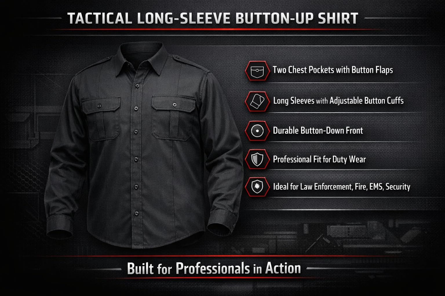 5.11 Tactical Professional 72175ABR Chemise à manches longues avec poches pour homme Taclite Pro
