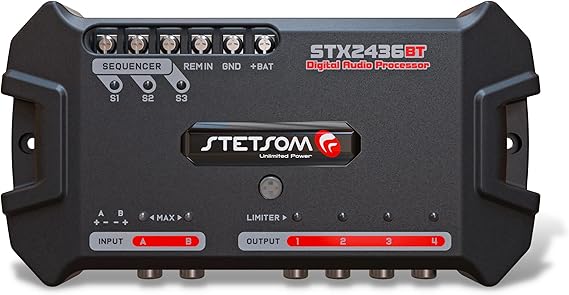 Stetsom STX 2436 Bluetooth DSP PRO - Digital Signal Processor, DSP PRO, Equalizer, Exclusive APP, Band Graphic, High Precision Crossover, Filters, Voltmeter, Limiter, Digital Audio Processor