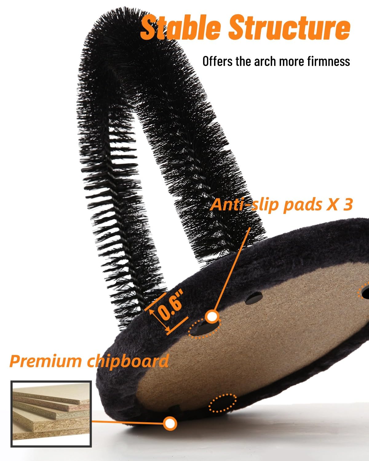 Happi N Pets The Original Cat Arch Self Groomer - Masajeador de Pelo de Gato para Aseo con Almohadilla rascadora de sisal para Gatos y Juguete de Hierba gatera, rascadores de Cara de Gato, Cepillo