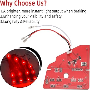 LED Brake Light Board for Nissan Qashqai J10 Passenger Side | for 2006-2014 Qashqai And Qashqai Plus 2, Driver Side, Replaces B003338B, High Brightness LEDs