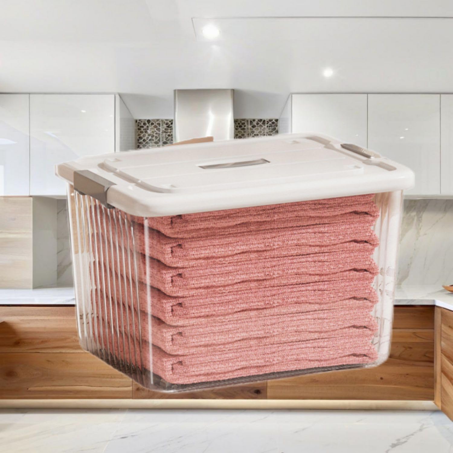 透明收纳箱家用塑料收纳盒衣柜衣物大容量玩具零食整理棉被储物箱 KCookware Accessories - 1427