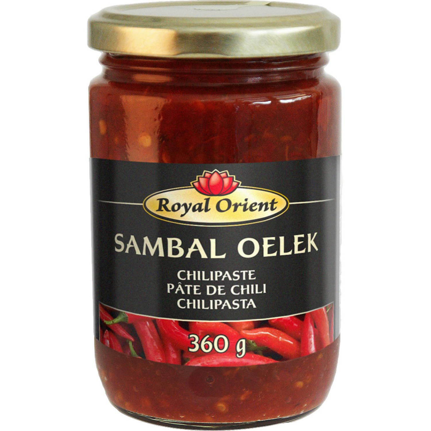 Royal Orient Sambal Oelek - Pâte de Chili Épicée Authentique, Condiment Asiatique à Base de Piments Rouges Broyés, Bocal 360 g