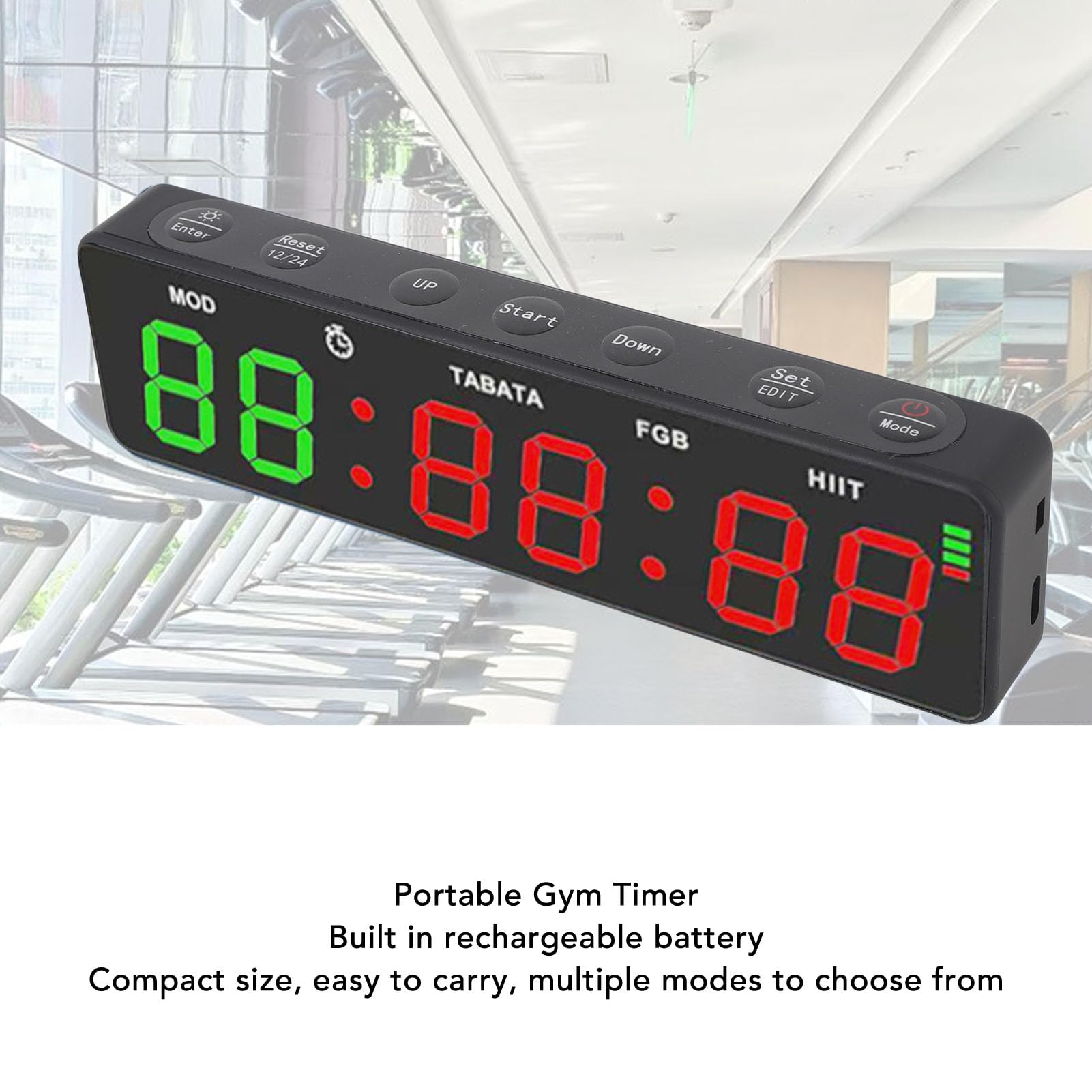 Gym Timer, Portable Magnetic Gym Clock Workout Interval Timer with Stopwatch, Versatile Fitness Digital Timer Rechargeable for Home Gym Garage Boxing