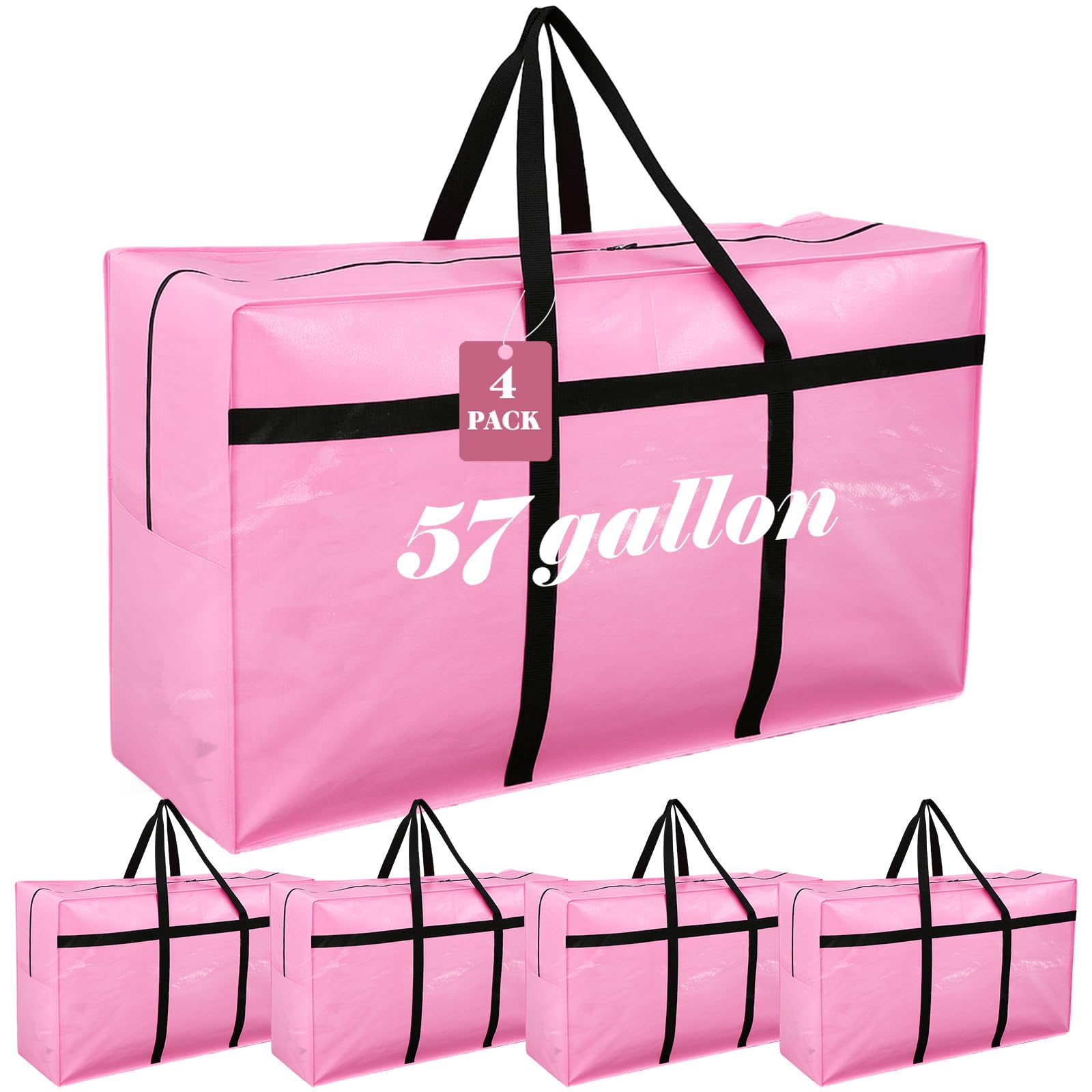 Windyun 4 Pack 57 Gallon Extra Large Moving Bags XXL Heavy Duty Storage Bag