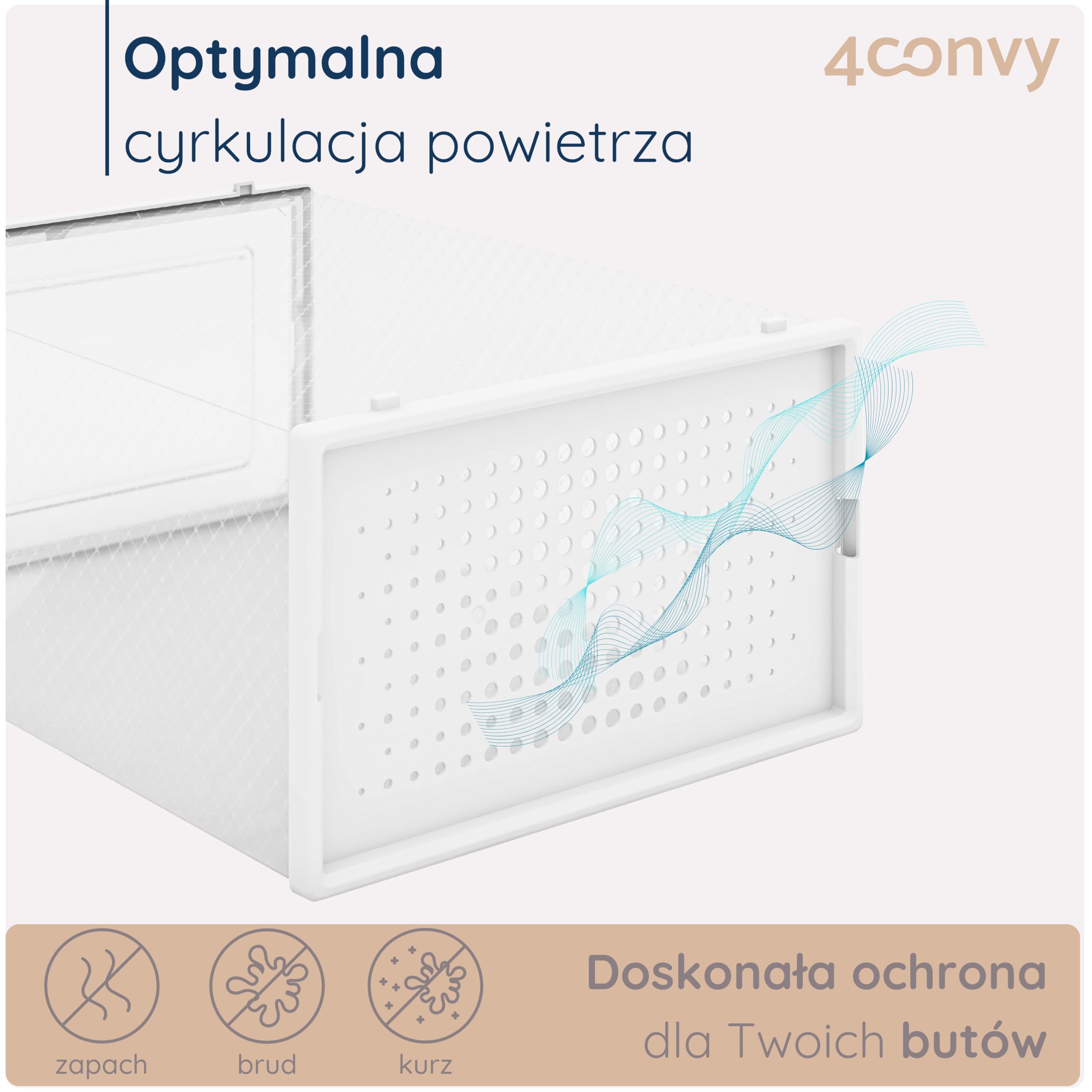 Składane pudełka na buty z możliwością układania w stos - trwałe pudełka do przechowywania butów - organizer na buty - plastikowe przezroczyste pudełka do garderoby sypialni przedpokoju 6 sztuk 4CONVY