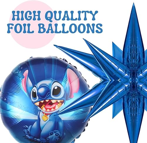 Vista 4 de 5 globos azules con temática de dibujos animados de 18 y 22 pulgadas, decoraciones de fiesta de cumpleaños para arco de globos de dibujos animados
