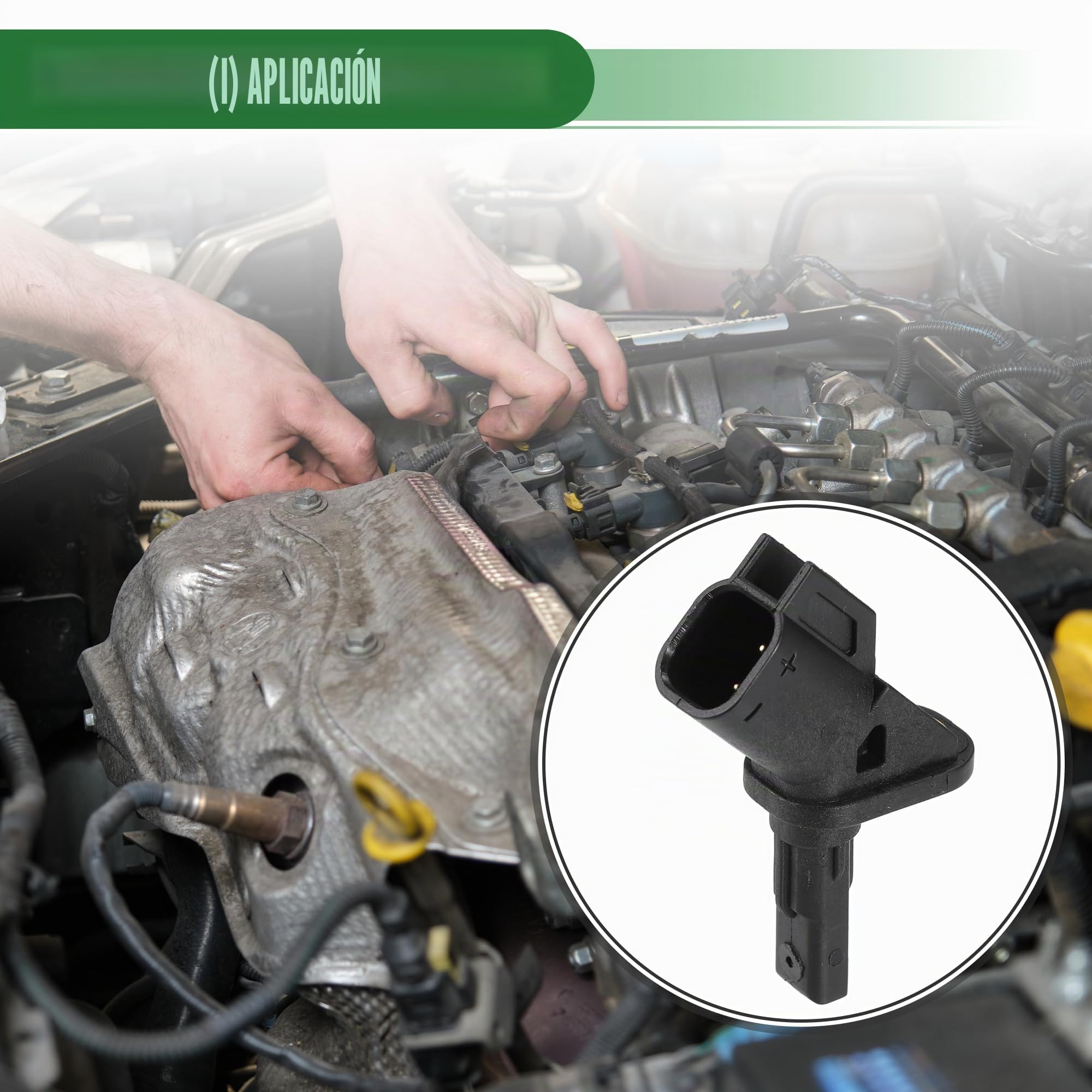 A ABSOPRO Abs Sensor Velocidad para Ford Kuga Mk2 2 Unidades | Negro, Material Abs Y Metal, Tamaño 5.7X4X1.8Cm, No.30748149, 2 Pines, Para Ford C-Max Ii, Focus Mk2, Kuga Mk1