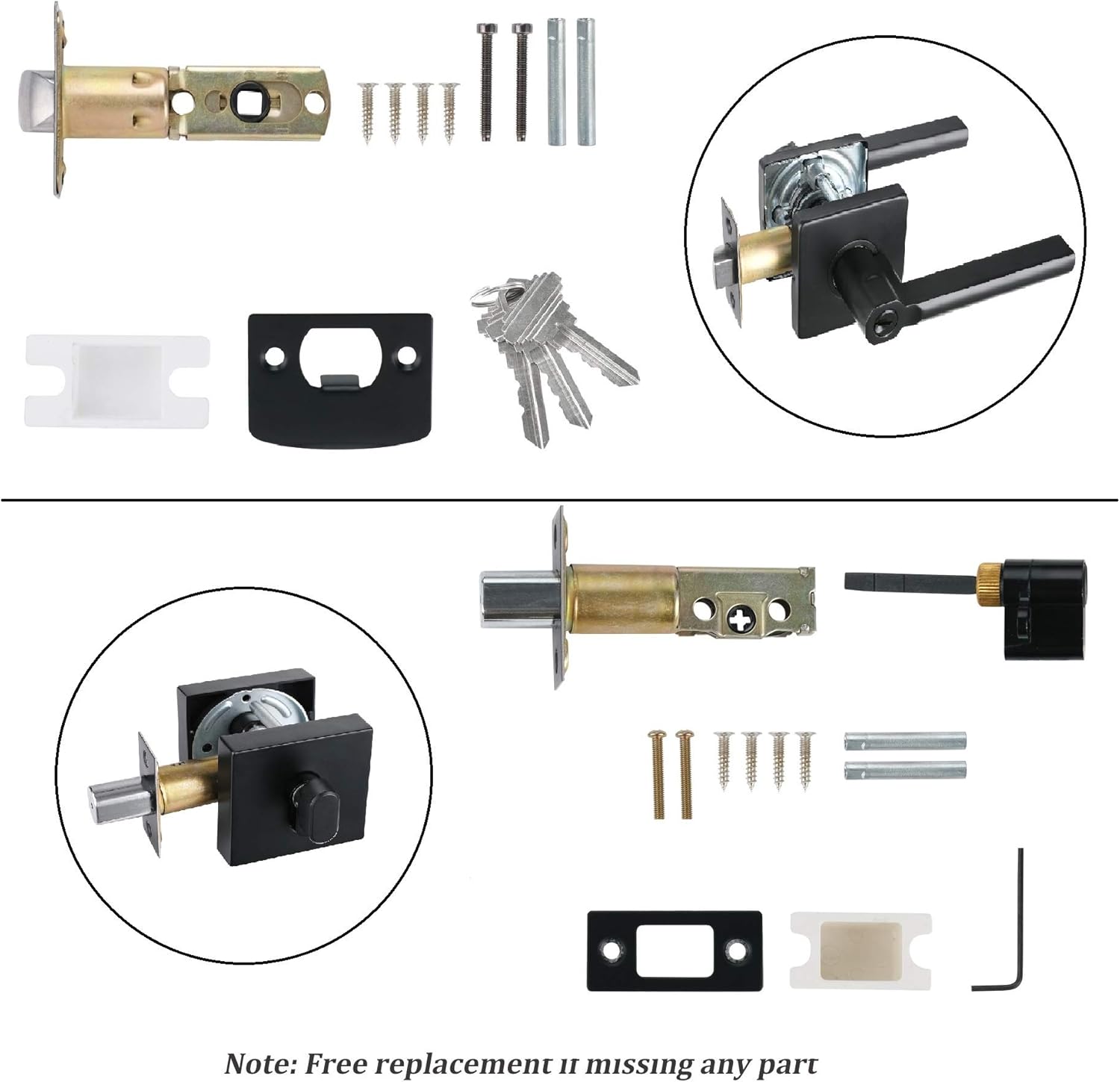 Up To 40% OFF Heavy Duty Entry Lever Door Handle Set Keyed Alike Iron Black Finish Key Slim Square Locking Lever Set, Classic Door Handle with Lock 6 Pack Greatest Product Heavy Duty Entry Lever Door Handle Set Keyed Alike Iron Black Finish Key Slim Square Locking Lever Set, Classic Door Handle with Lock 6 Pack