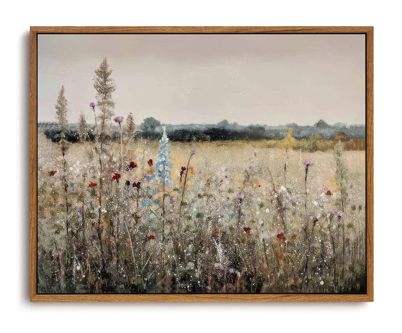 OIQArtOIQ Framed Canvas Wall Art,Vintage Decor,Landscape Nature Country Wildflower Paintings Farmhouse Pictures Modern Artwork Rustic Fall Flower Prints Cottagecore Office Living Room Bedroom Bathroom — view 96